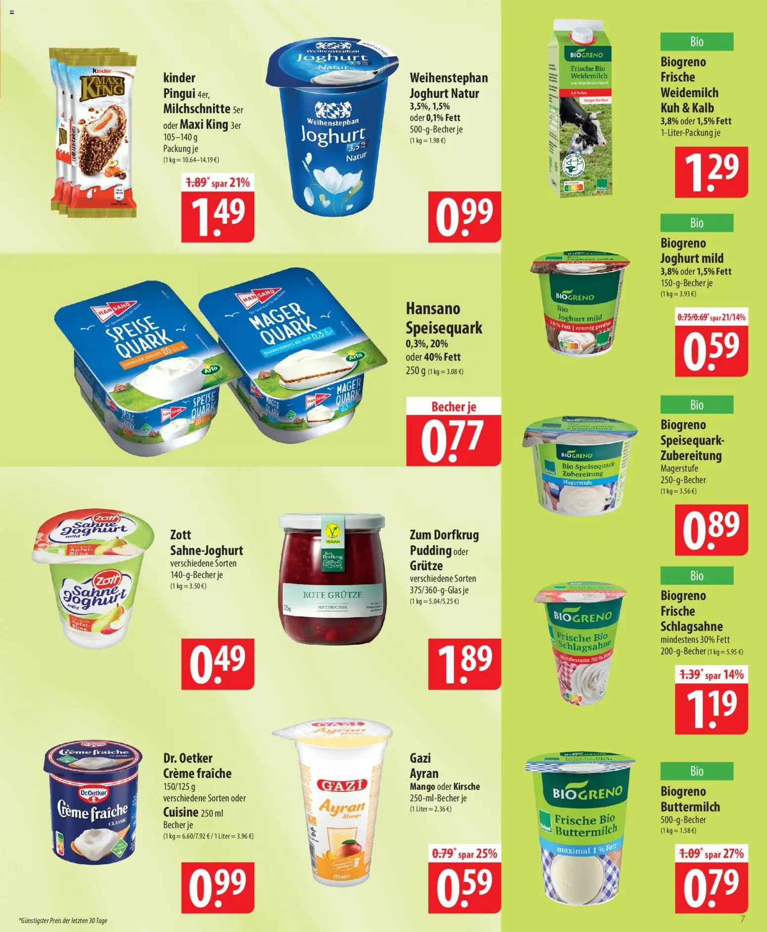 Famila Prospekt 	 – gültig ab 04.05.2026 | Seite: 7 | Produkte: Buttermilch, Äpfel, Pudding, Birne