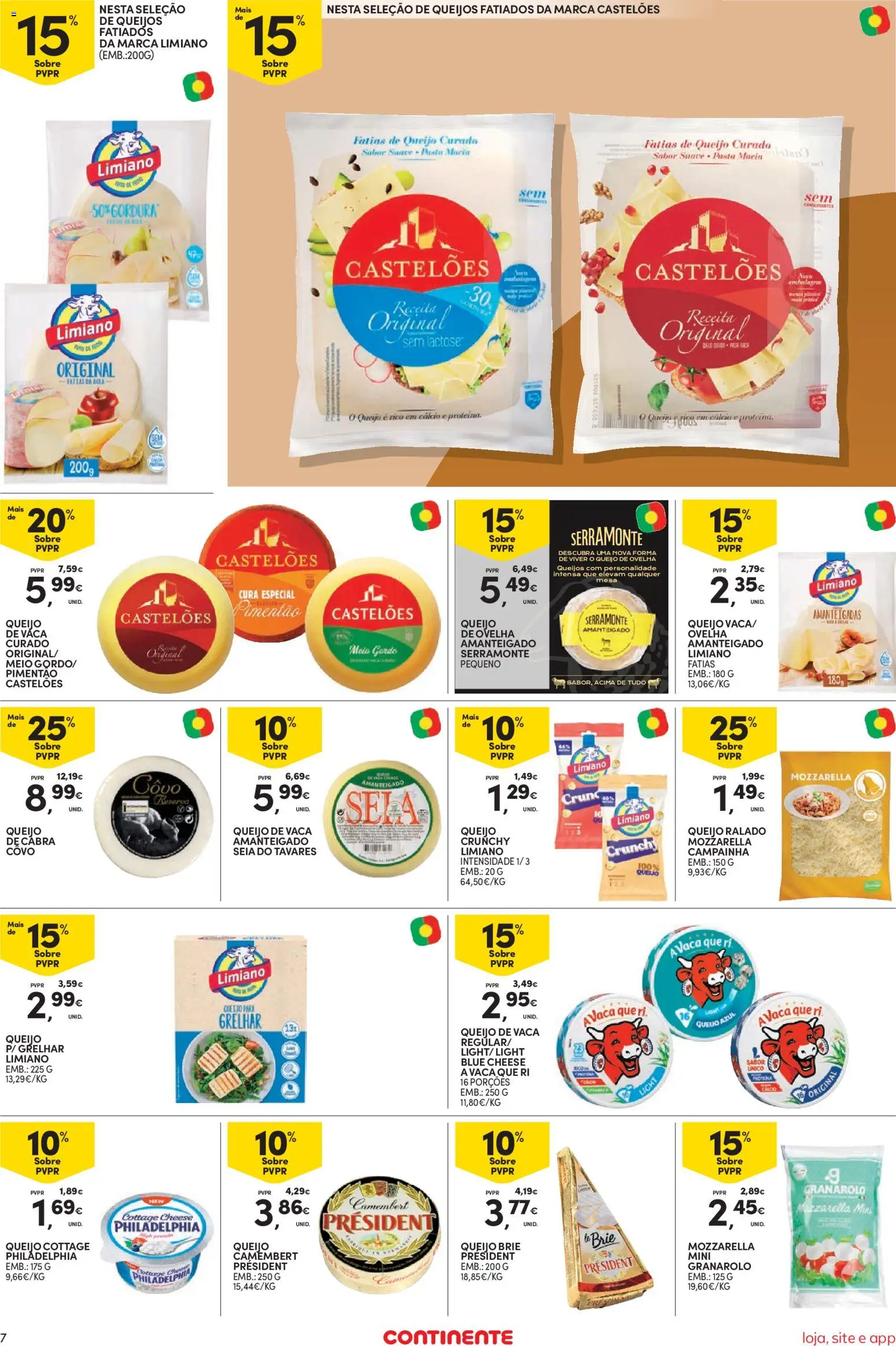 Continente Semanal Continente Bom Dia │ válido de 15/09/2026 | Página: 7 | Produtos: Queijo ralado, Camembert, Campainha, Queijo curado