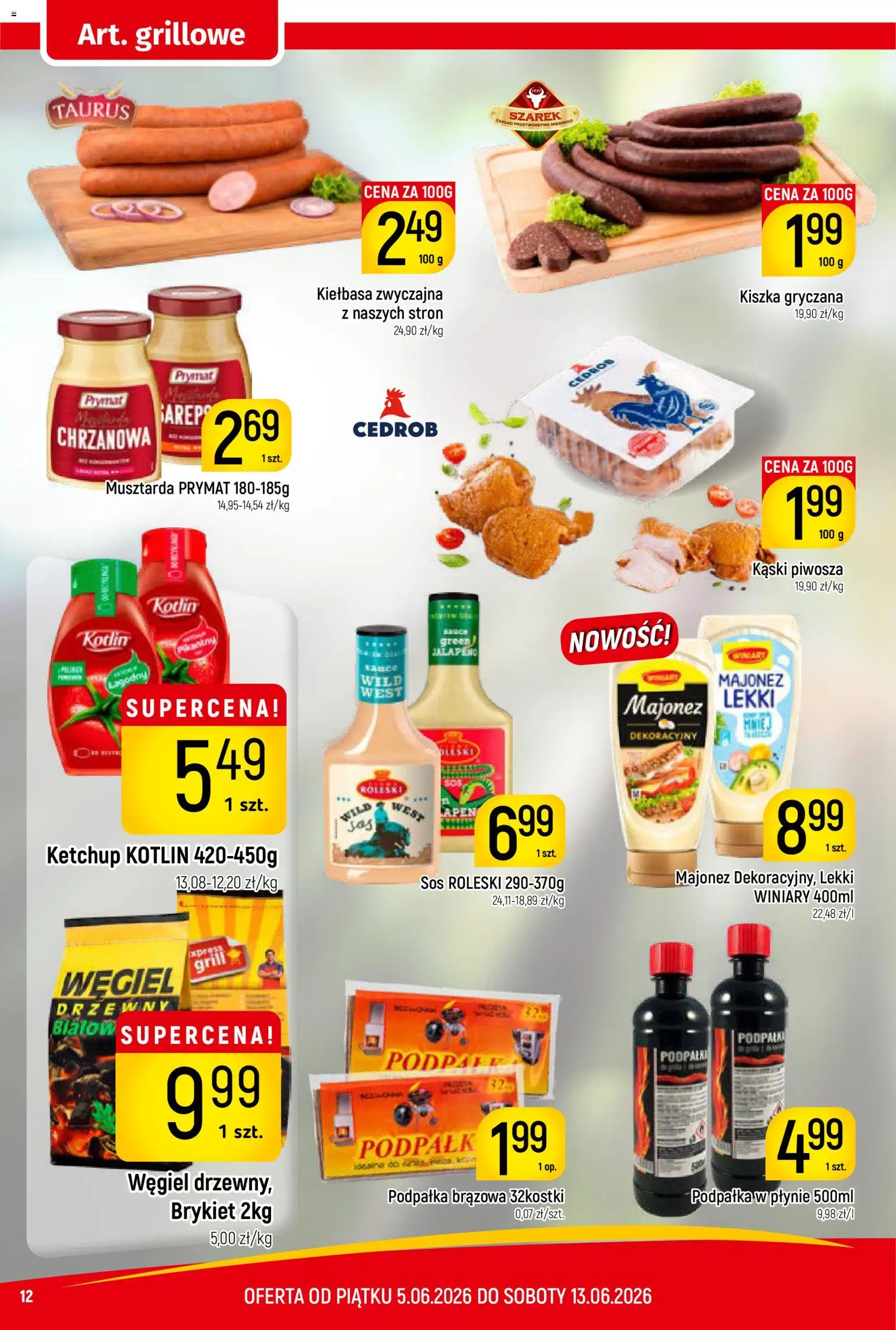Piotruś Pan gazetka od 05.06.2026 | Strona: 12 | Produkty: Kiełbasa, Ketchup, Majonez, Sos