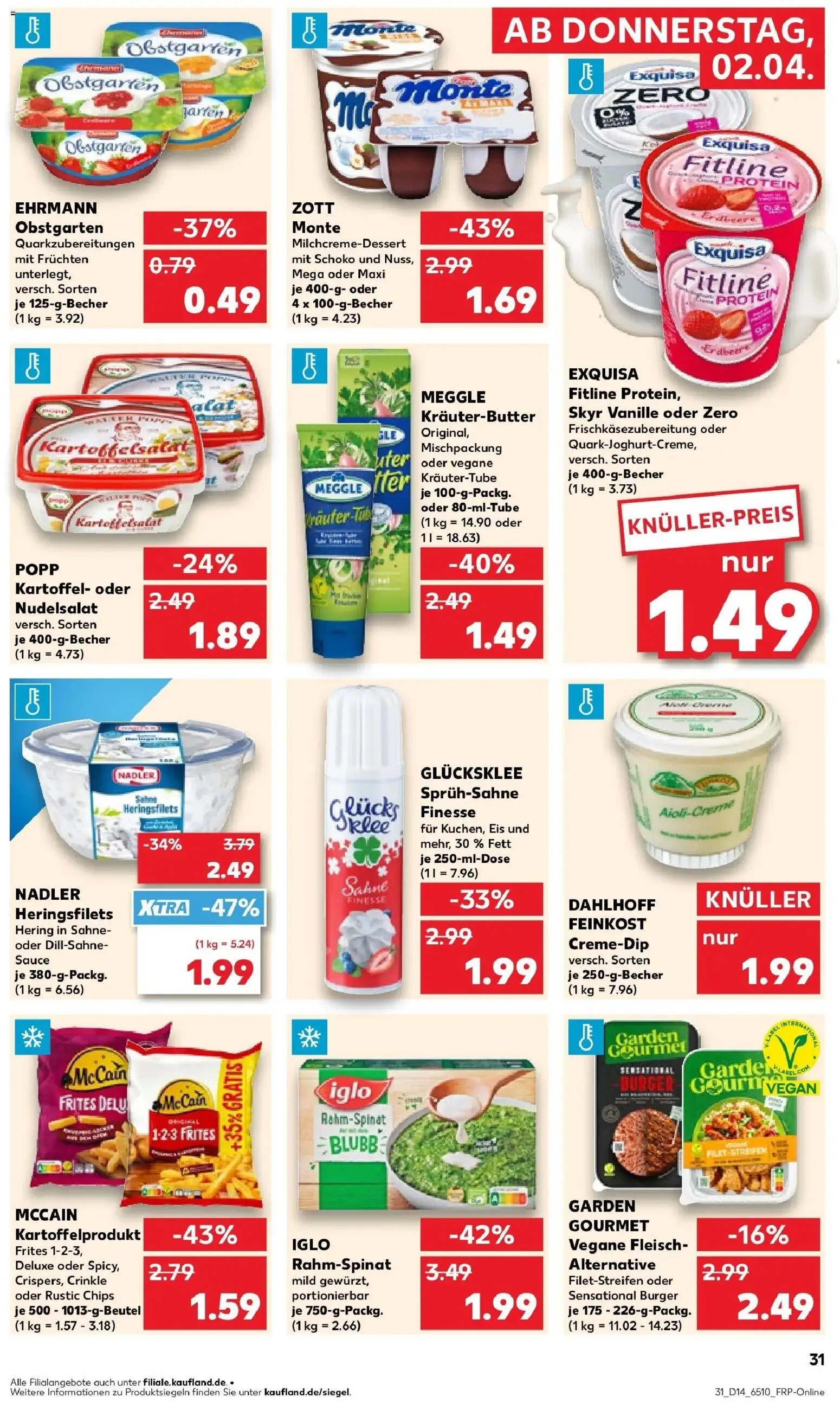 Kaufland Prospekt Bergkamen	 – gültig ab 02.04.2026 | Seite: 31 | Produkte: Iglo, Burger, Skyr, Fleisch