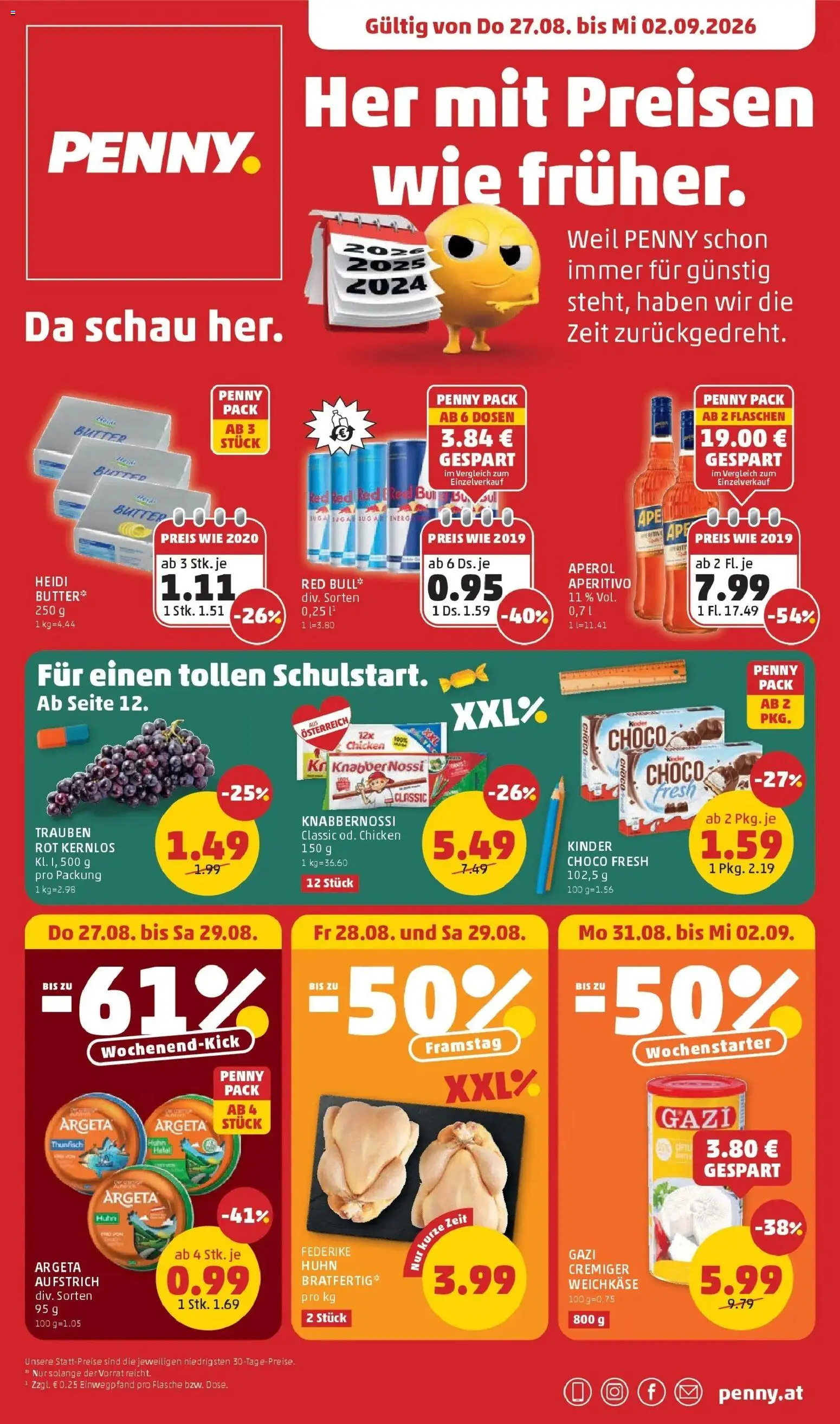 Penny Markt Die ganze Woche sparen ab (27.08.2026) - Angebote, Prospekt | Seite: 1