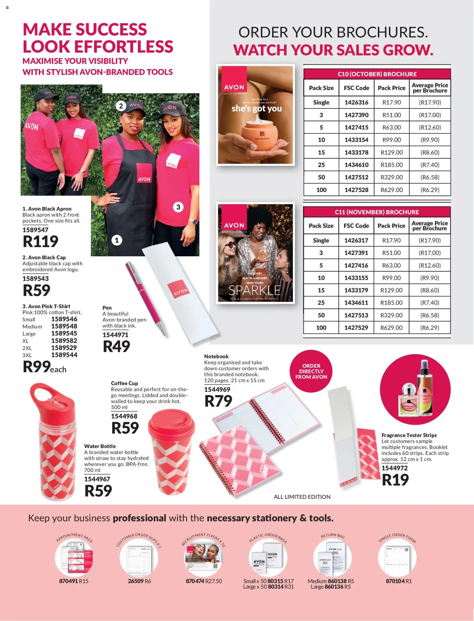 New Avon catalogue – valid from 01/10/2026 | Page: 31 | Products: Watch, Notebook, Apron, Water