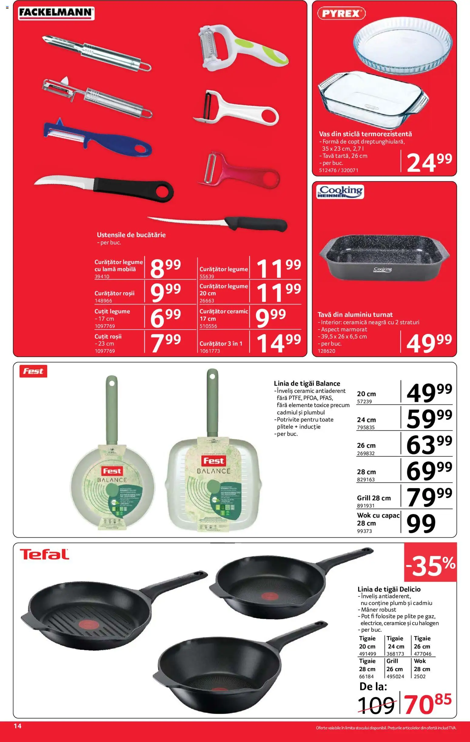 Noul catalog Selgros – valabil de la 07.08.2026 | Pagină: 14 | Produse: Tigaie, Grill, Bucătărie, Roșii