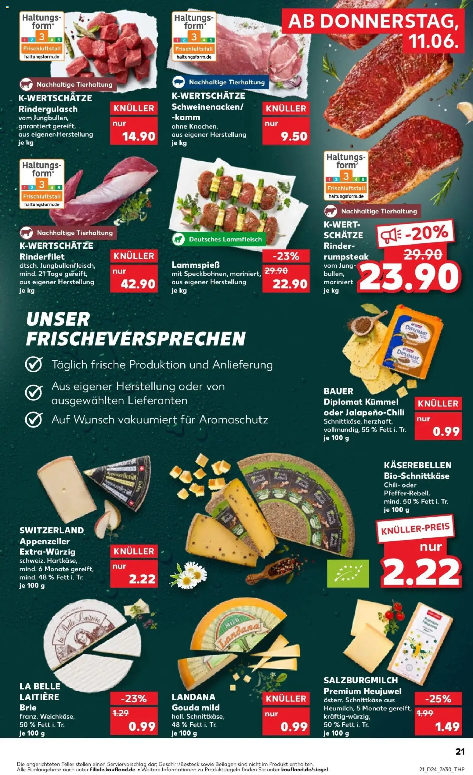 Kaufland Prospekt Nagold – gültig ab 11.06.2026 | Seite: 21 | Produkte: Rinderfilet, Gouda, Chili, Steak