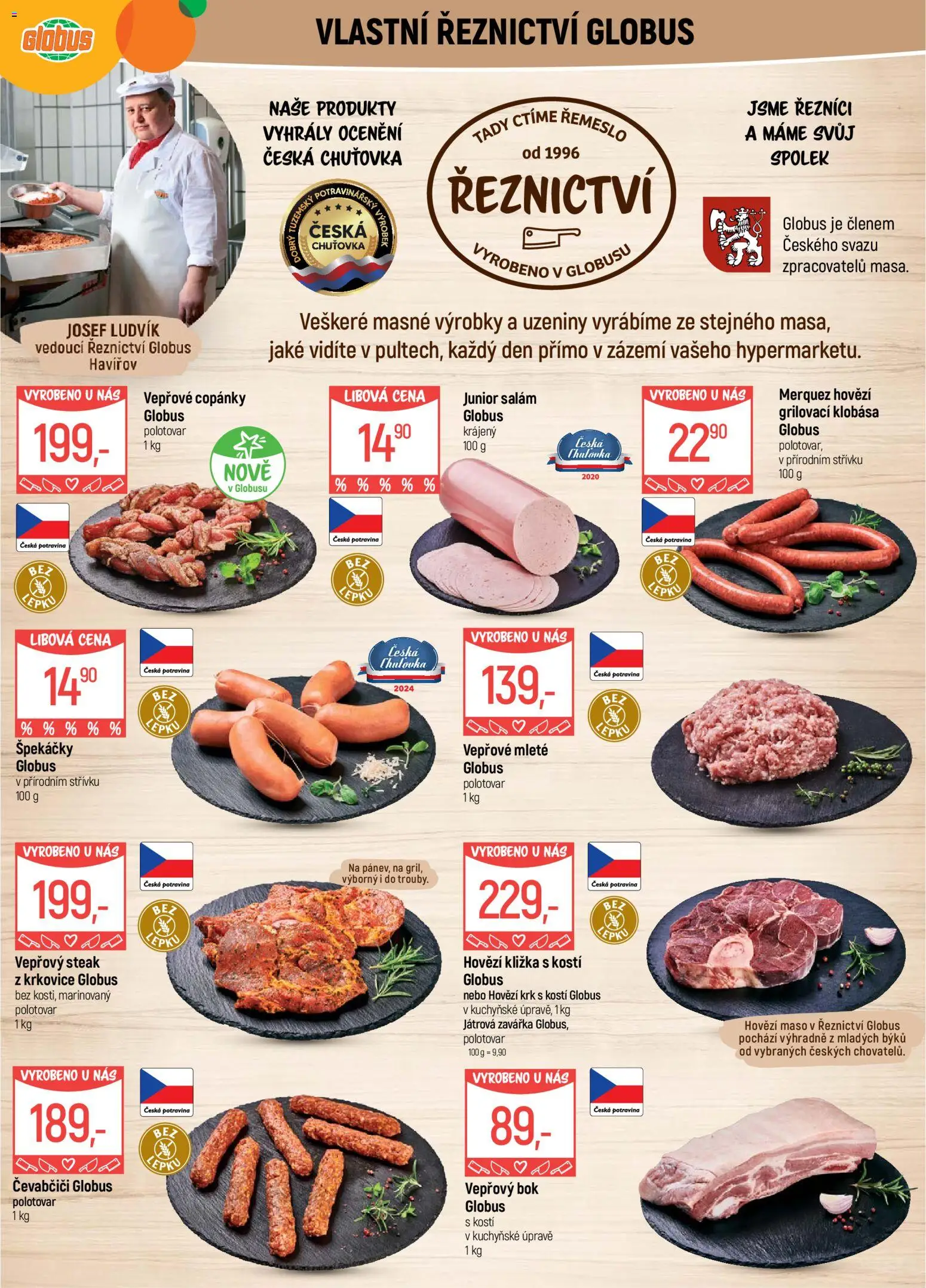 Globus leták - Havířov od 27.05.2026 | Strana: 5 | Produkty: Salám, Hovězí maso, Vepřový bok, Klobása