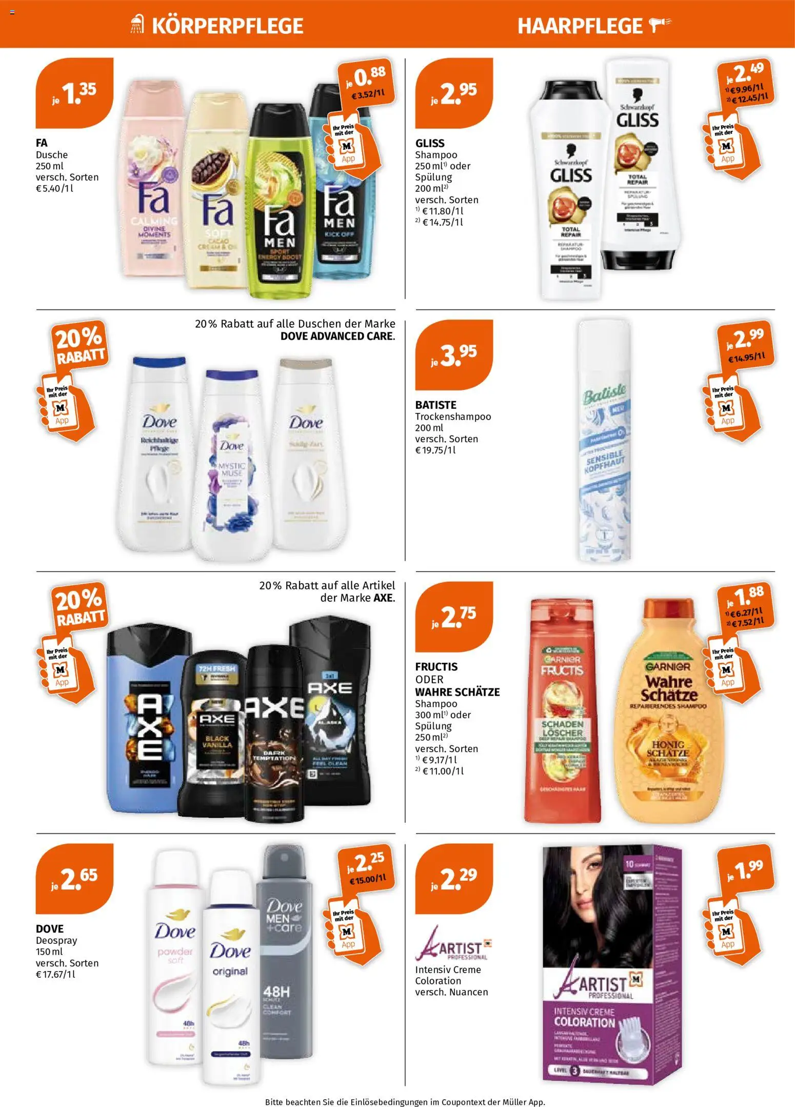 Müller Prospekt 	 – gültig ab 18.05.2026 | Seite: 4 | Produkte: Dusche, Shampoo, Shower Gel, Deospray