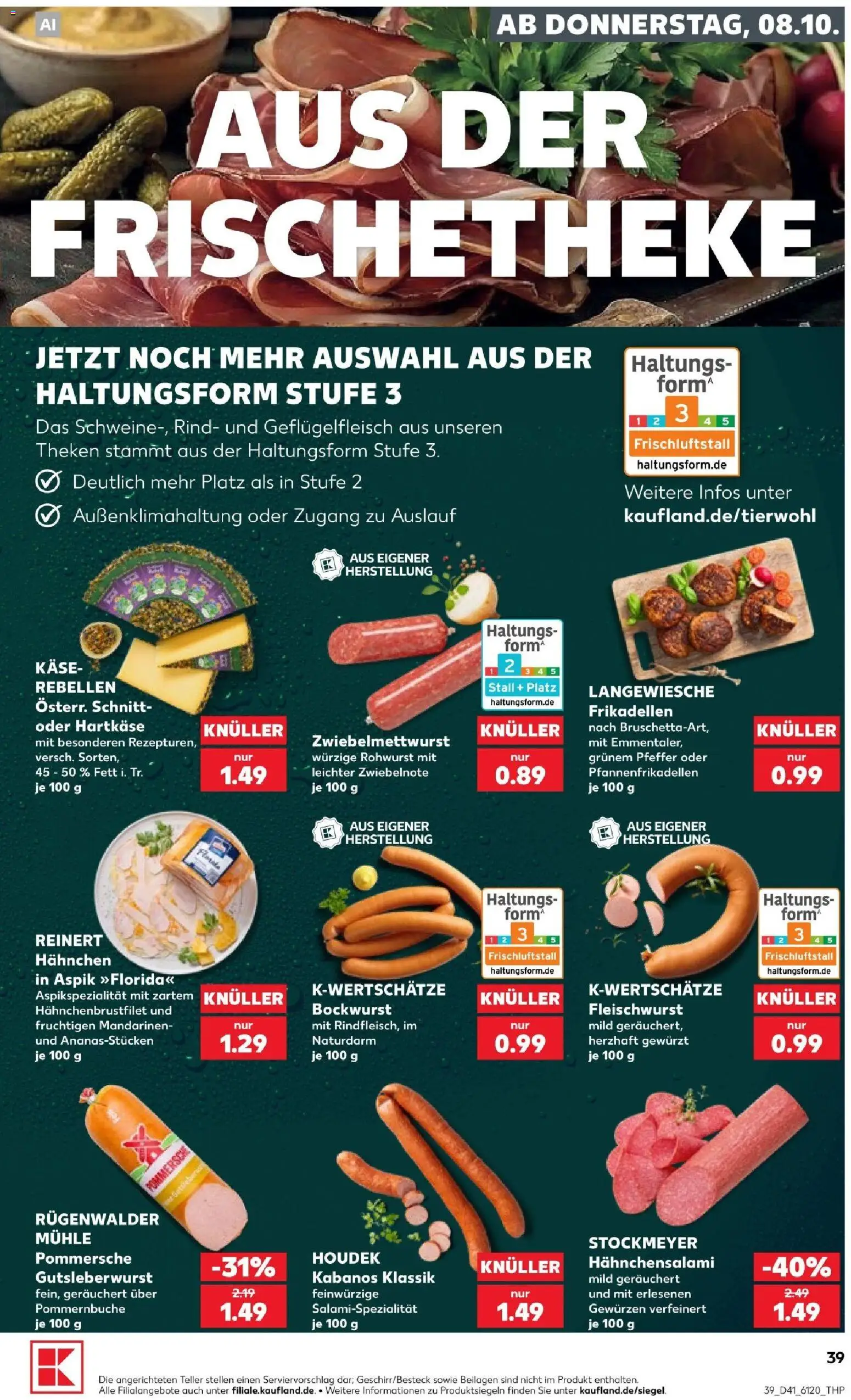 Kaufland Prospekt Bremen – gültig ab 08.10.2026 | Seite: 41 | Produkte: Bockwurst, Hahnchen, Käse, Pfeffer