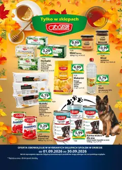 Pogląd oferty "Społem gazetka" - ważna od 01.09.2026 | Strona: 2 | Produkty: Ocet spirytusowy, Mięta, Karma mokra, Melisa