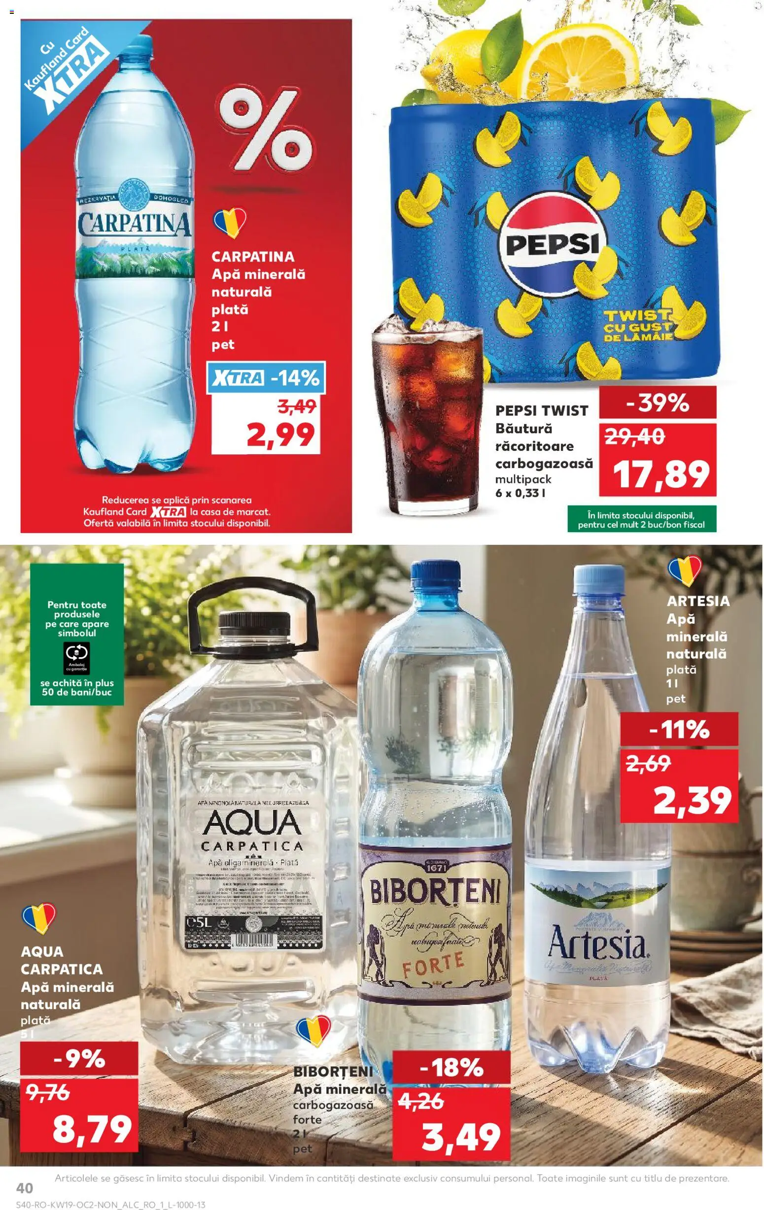 Noul catalog Kaufland – valabil de la 06.05.2026 | Pagină: 40 | Produse: Yazı tahtası kalemi, Apă, Lămâie
