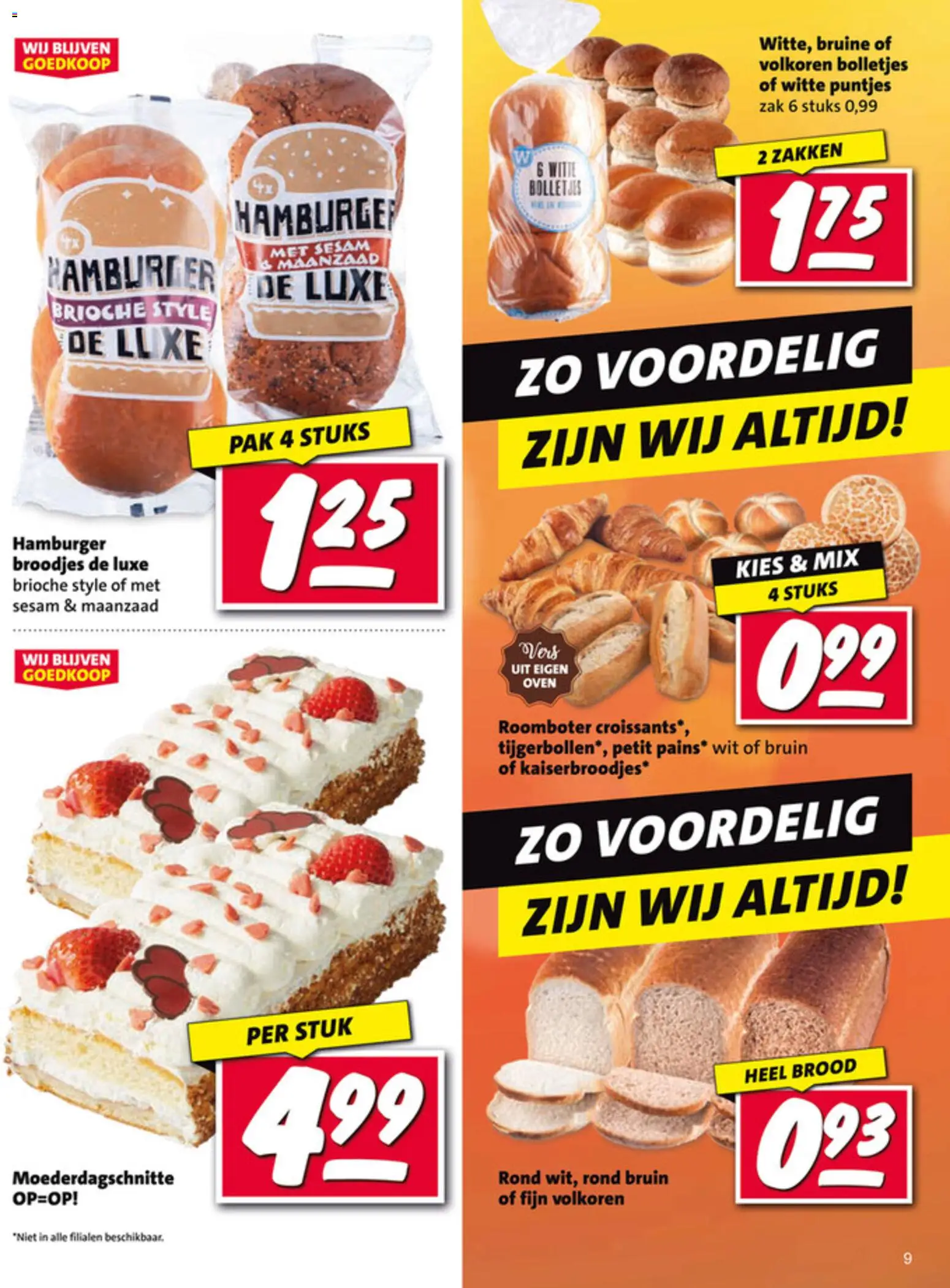 {H1} | Pagina: 9 | Producten: Roomboter, Oven, Bolletjes, Broodjes