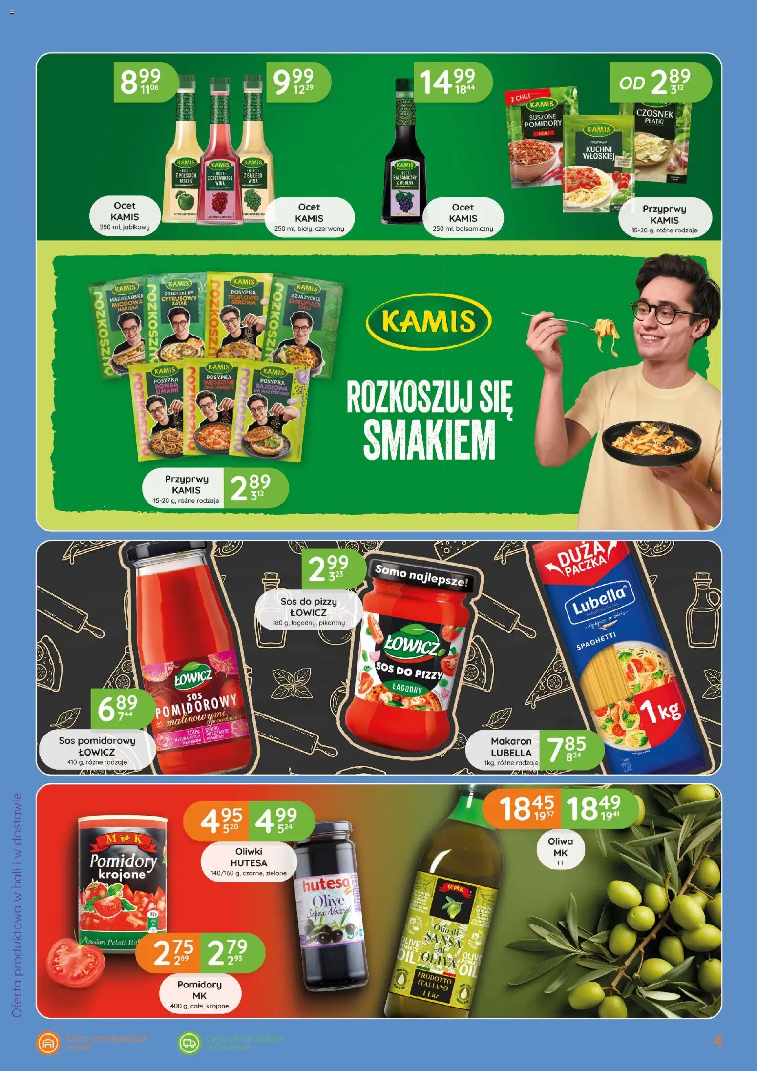 Eurocash gazetka - Katalog Kuchnia Śródziemnomorska od 08.10.2026 | Strona: 4 | Produkty: Spaghetti, Ocet, Suszone pomidory, Makaron