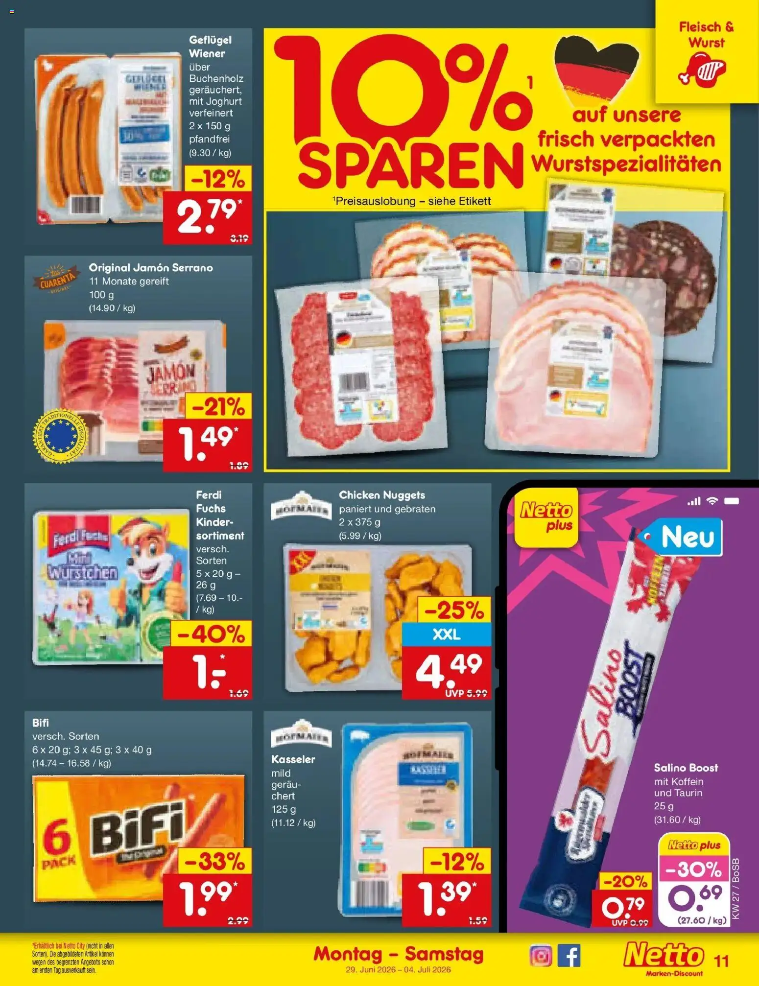 Netto Marken-Discount Prospekt Stadtlohn – gültig ab 29.06.2026 | Seite: 15 | Produkte: Joghurt, Bifi, Wurst, Fleisch
