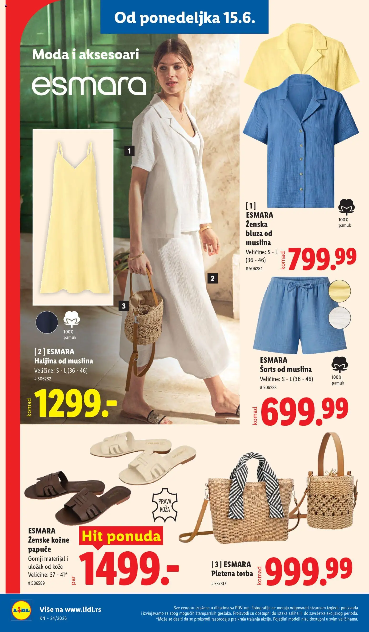 Lidl katalog - važi od 11.06.2026 | Strana: 80 | Proizvode: Papuče, Haljina, Bluza, Torba
