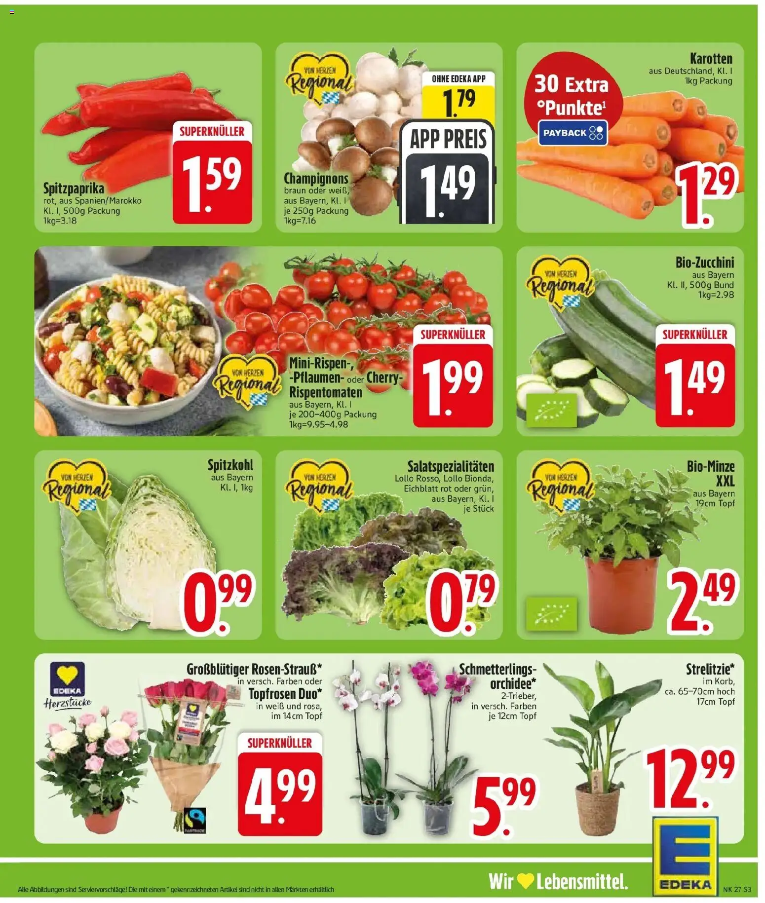 Edeka - EDEKA: Wochenangebote (ab 28.06.2026) » Angebote Online | Seite: 5 | Produkte: Pflaumen, Champignons