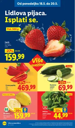 Bio limun, Pakovanje 500 g - pregled Lidl kataloga - važi od 14.05.2026 | Strana: 90 | Proizvode: Jagode, Krastavac, Pakovanje, Limun