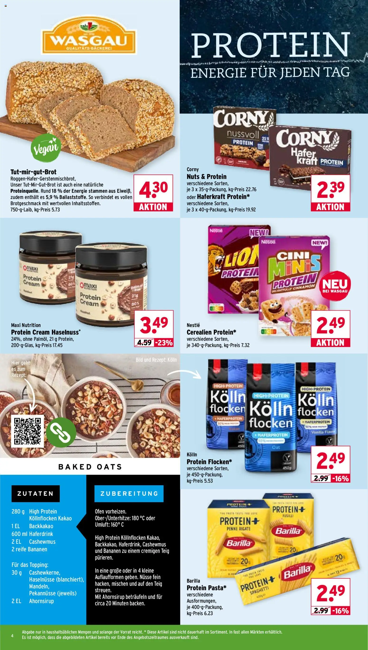 Wasgau Prospekt – gültig ab 03.08.2026 | Seite: 4 | Produkte: Ofen, Haferdrink, Nüsse, Flocken