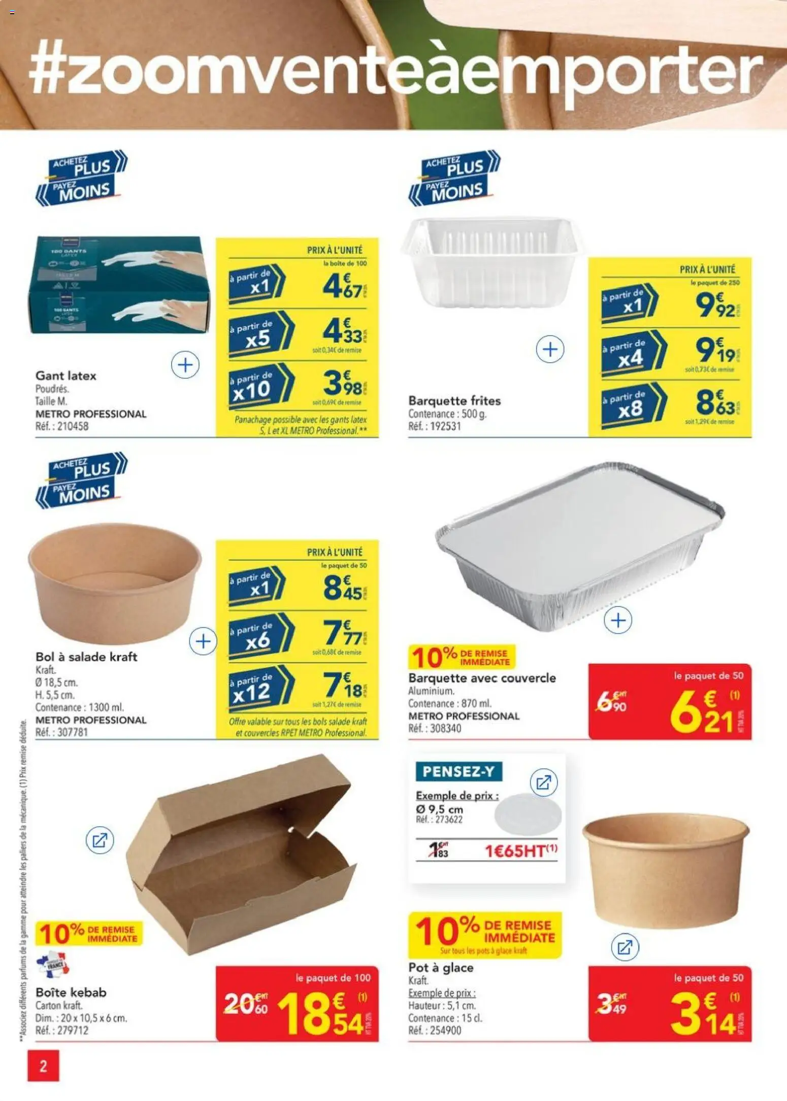 {H1} | Page: 2 | Produits: Salade, Frites, Bol, Gants
