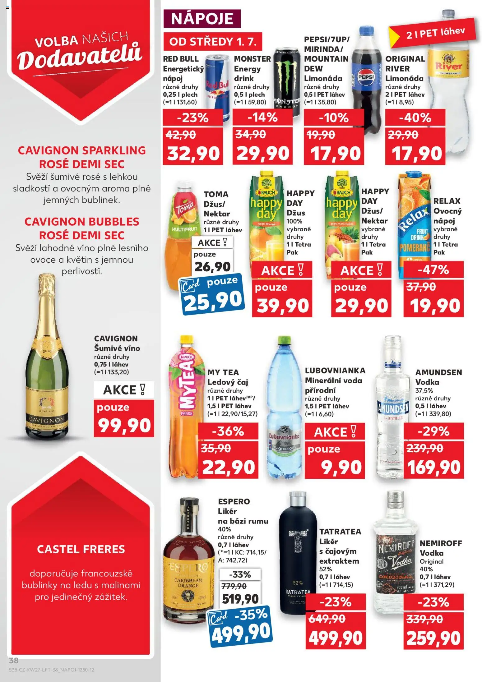 Kaufland leták - Kolín od 01.07.2026 | Strana: 38 | Produkty: Ovoce, Pepsi, Red Bull, Tatratea