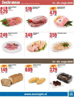 Eurospin katalog akcije – veljaven od 14.05.2026 | Stran: 13 | Izdelki: Čevapčiči, Piščančja krila, Kos, Kruh