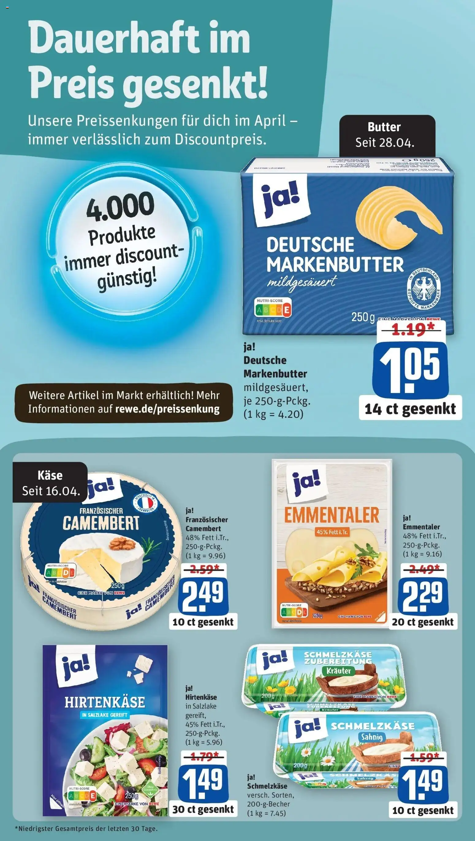 REWE Prospekt ab 04.05.2026 zum Blättern » Angebote | Seite: 2 | Produkte: Feta, Butter, Käse