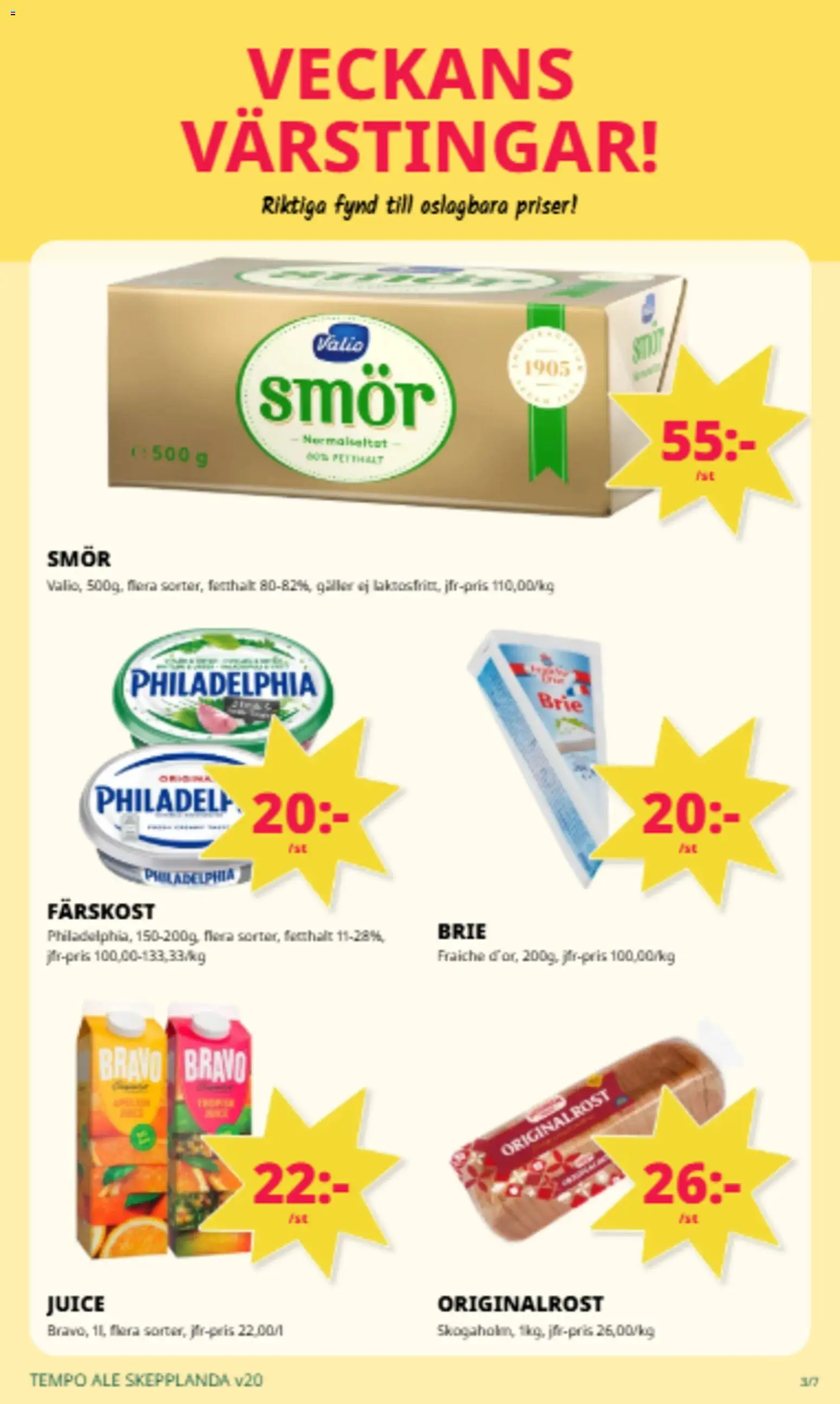 Tempo reklamblad aktuell från 11.05.2026 | Sida: 2 | Produkter: Galler, Smör, Juice