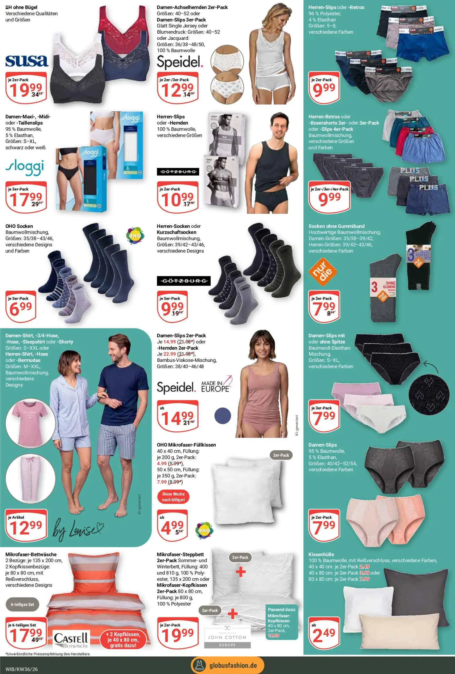 Globus Prospekt Wiesbaden-Nordenstadt – gültig ab 31.08.2026 | Seite: 28 | Produkte: Bettwäsche, Kopfkissen, Hose, Socken