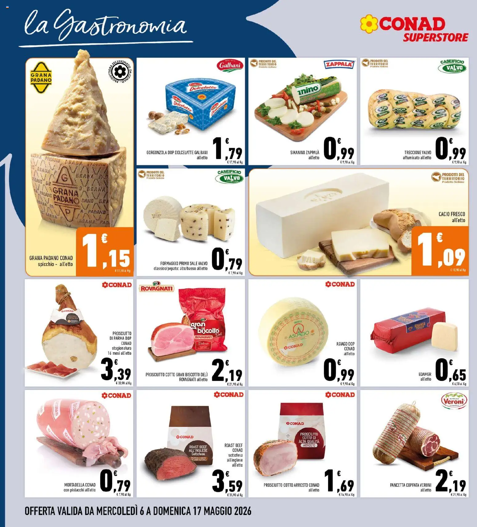 Volantino Conad del 06.05.2026 | Pagina: 8 | Prodotti: Arrosto, Pancetta, Sale, Prosciutto
