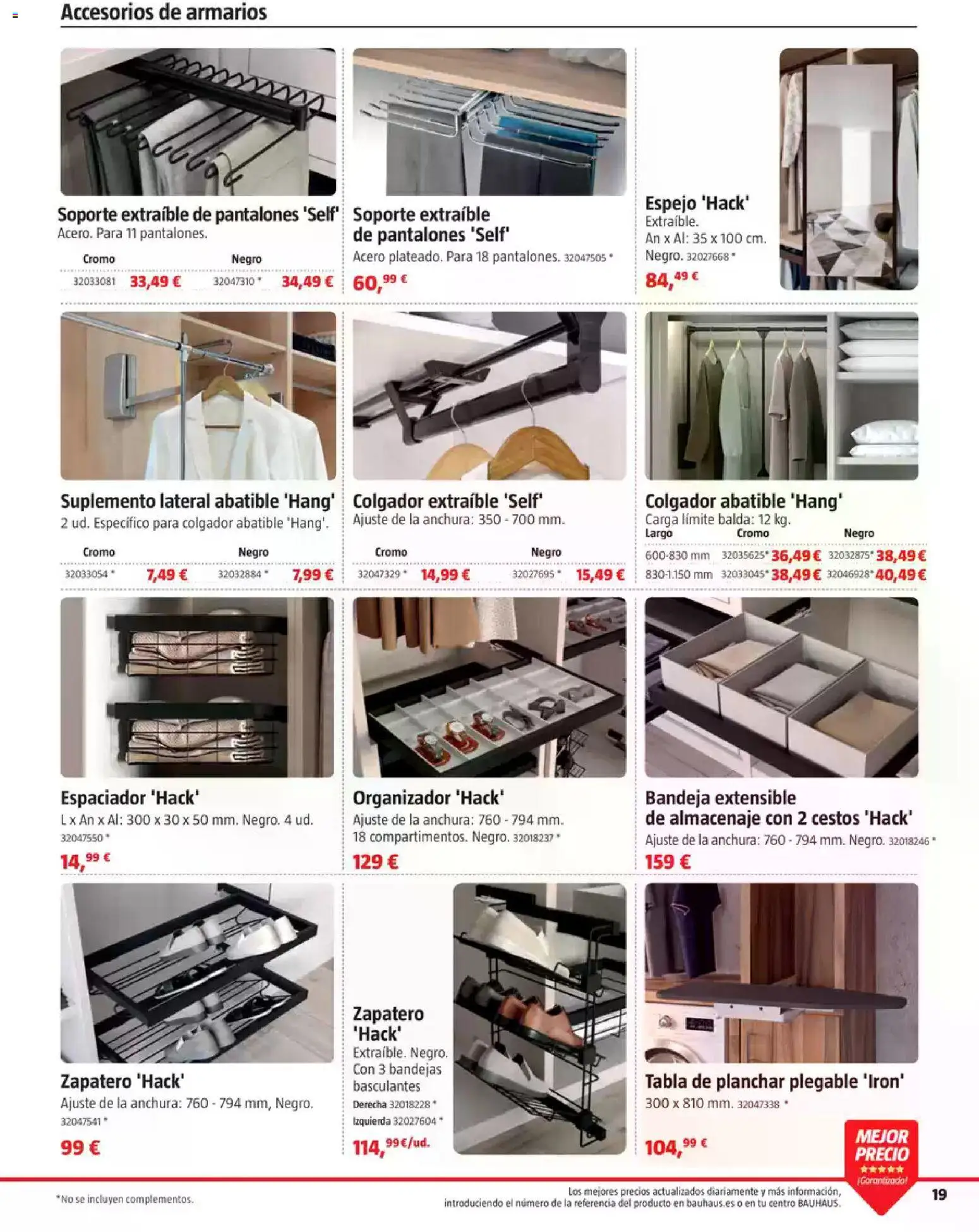 Bauhaus Ordenación │ válido desde el 18/08/2026 | Página: 19 | Productos: Organizador, Zapatero, Tabla de planchar, Almacenaje