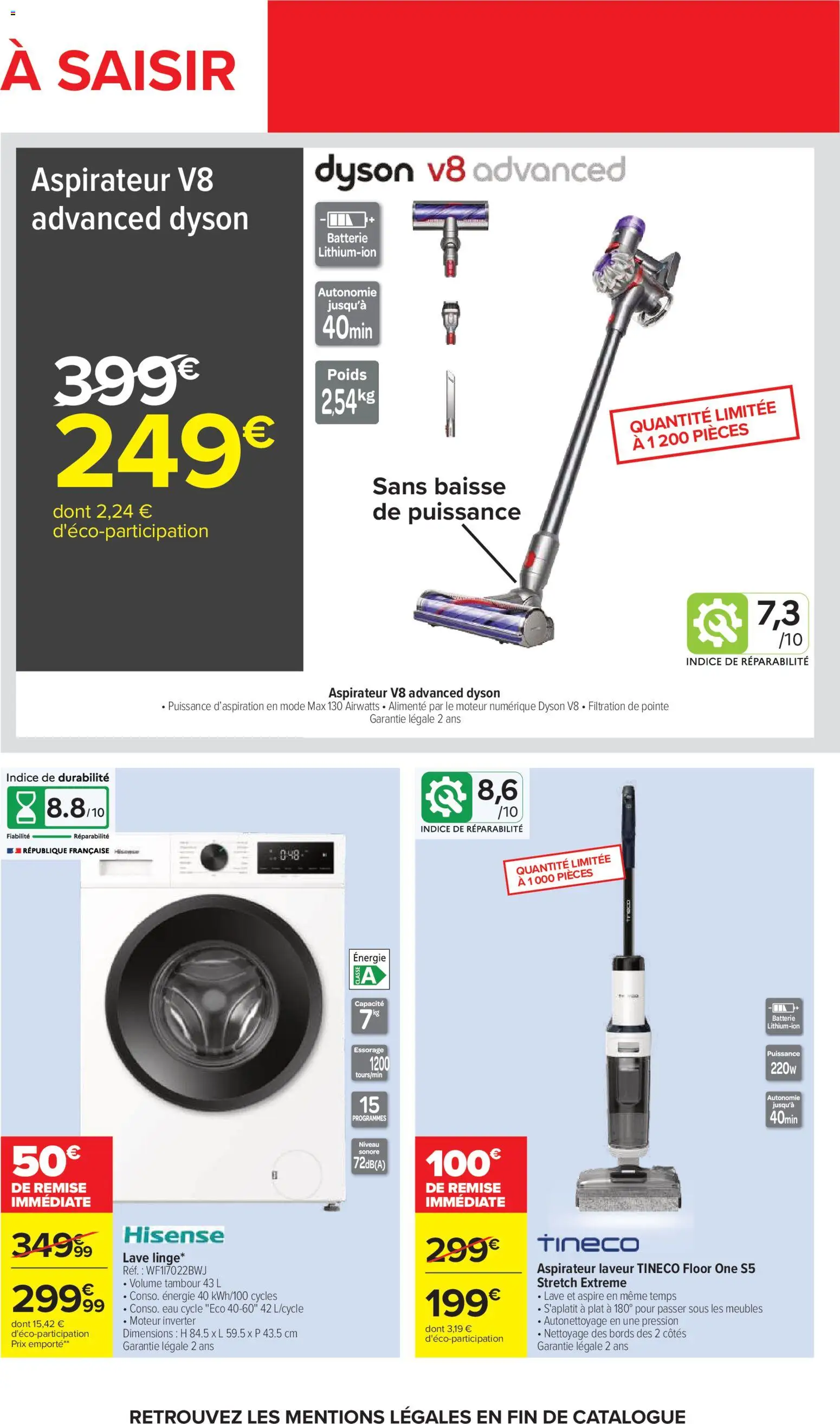 {H1} | Page: 66 | Produits: Lave linge, Poids, Aspirateur, Batterie