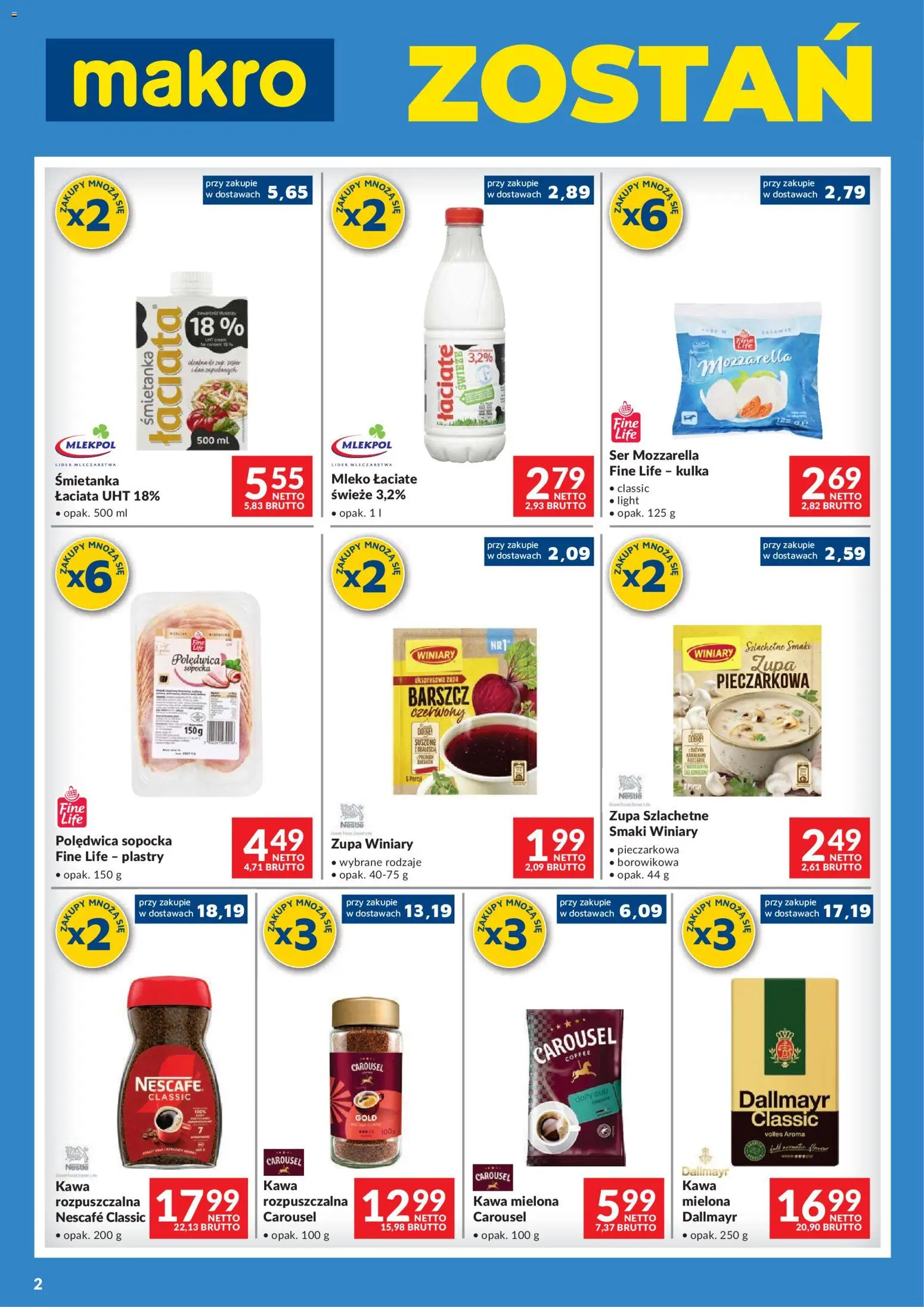 Makro gazetka - Konkurs Odido od 02.11.2026 | Strona: 2 | Produkty: Nescafe, Mleko, Kawa, Mozzarella