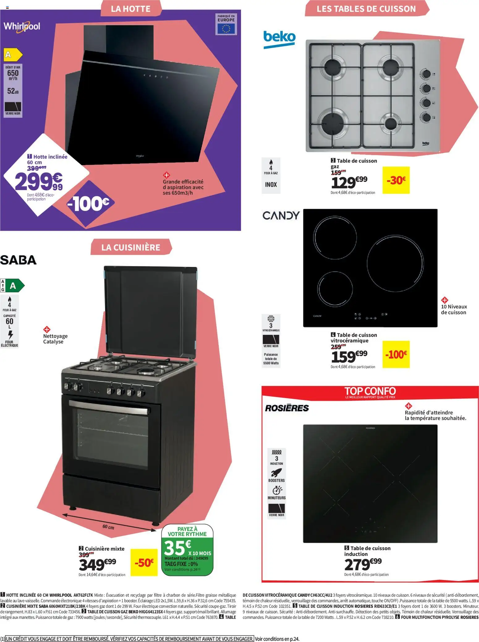 {H1} | Page: 20 | Produits: Four électrique, Filtre, Cuisinière, Table
