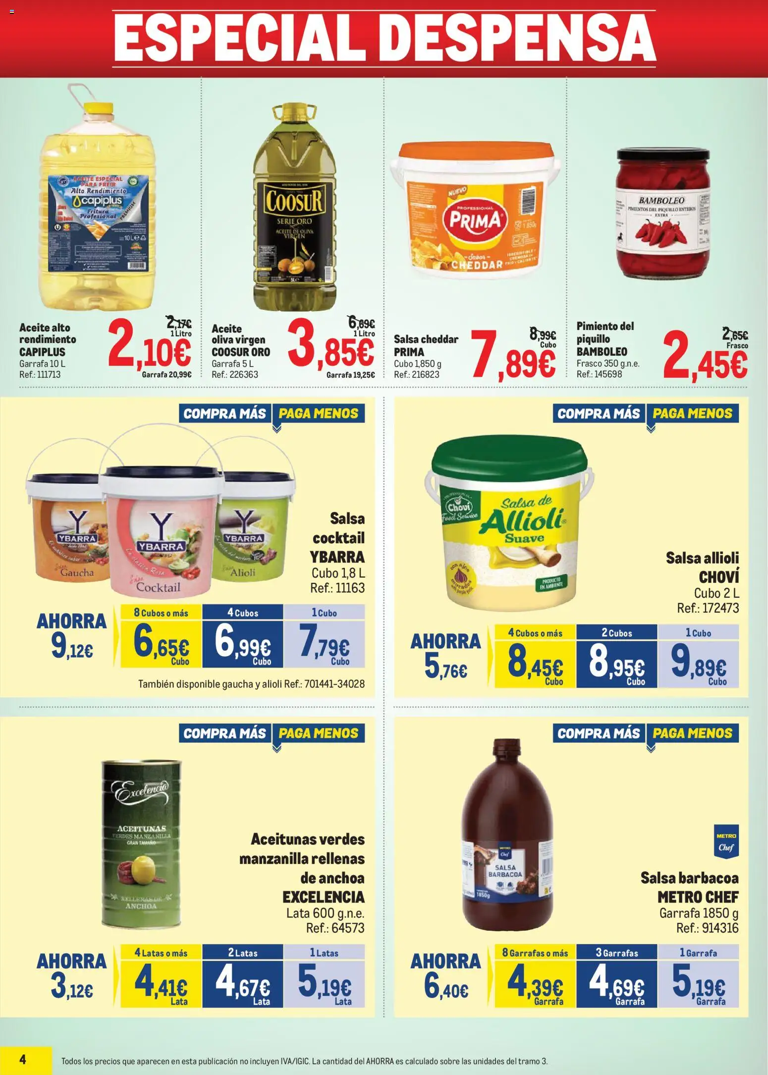 Makro Precios Centro │ válido desde el 07/09/2026 | Página: 4 | Productos: Aceite, Pimiento, Aceite de oliva, Salsa barbacoa
