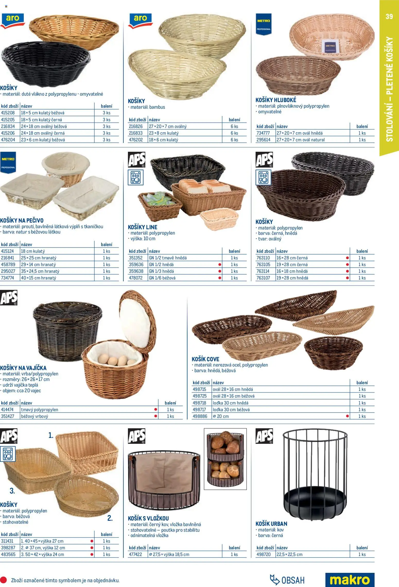 Makro leták - Gastro vybavení a zařízení od 01.02.2026 | Strana: 39 | Produkty: Vajíčka, Košík, Pečivo