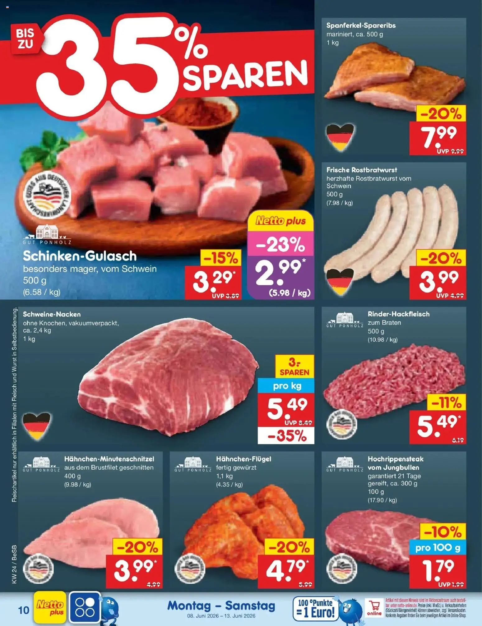 Netto Marken-Discount Prospekt Kremmen – gültig ab 08.06.2026 | Seite: 16 | Produkte: Schweinenacken, Wurst, Fleisch