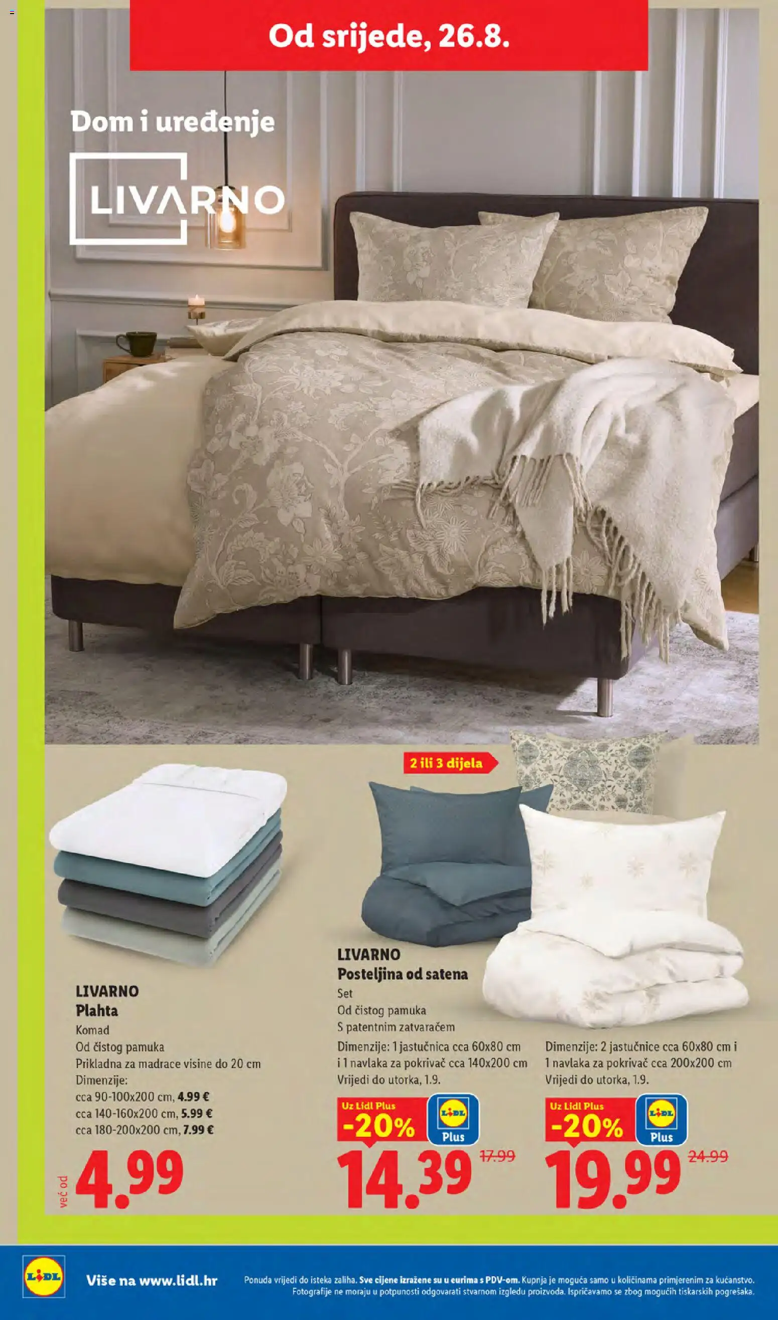 Lidl katalog | vrijedi od 24.08.2026 | Stranica: 38 | Proizvodi: Pokrivač, Jastučnica, Plahta, Posteljina