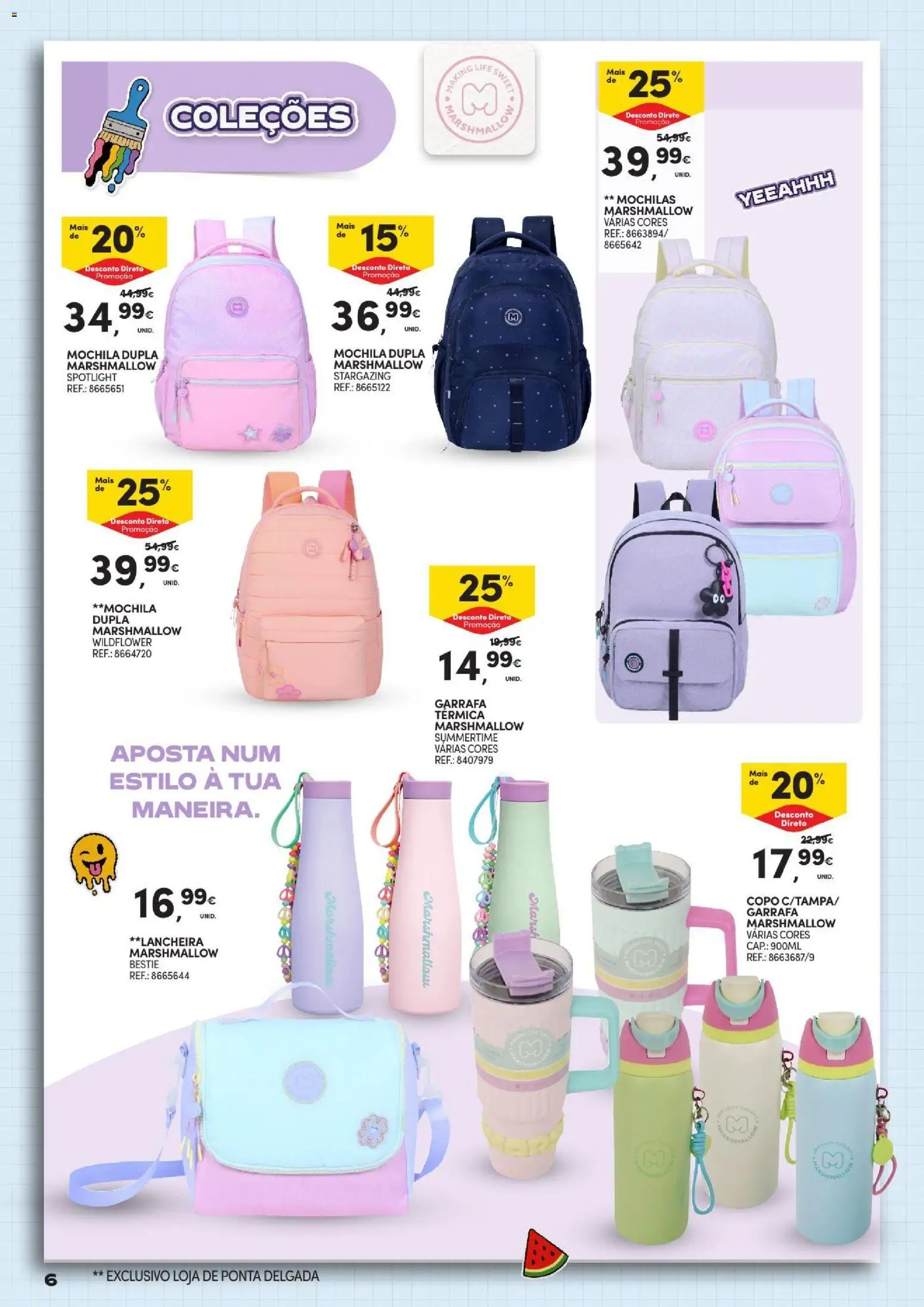 Continente - Açores Regresso às Aulas │ válido de 25/08/2026 | Página: 6 | Produtos: Mochila, Mochilas, Garrafa térmica