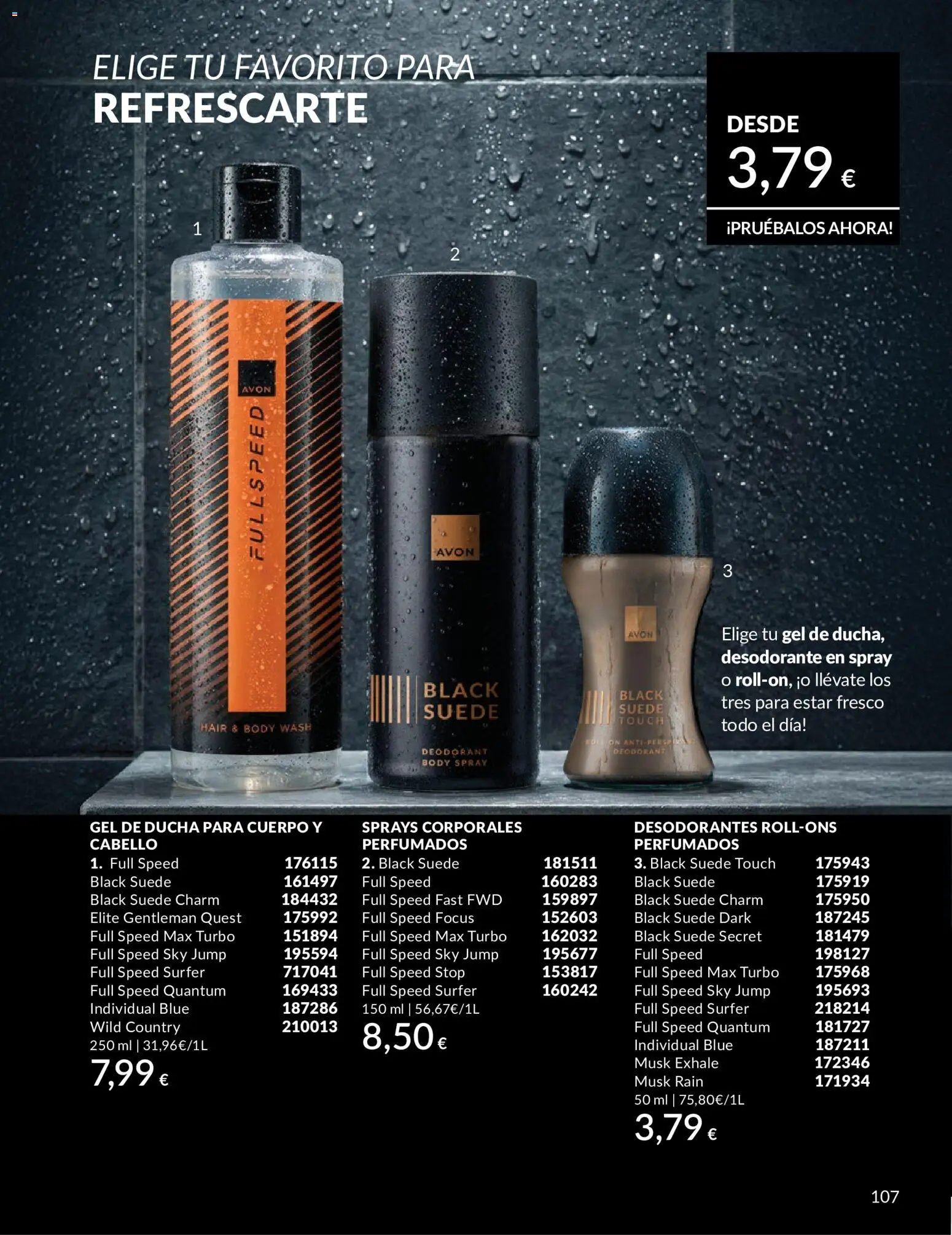 Catálogo AVON campaña 6 │ válido desde el 01.06.2026 | Página: 107 | Productos: Gel de ducha, Desodorante, Body, Ducha