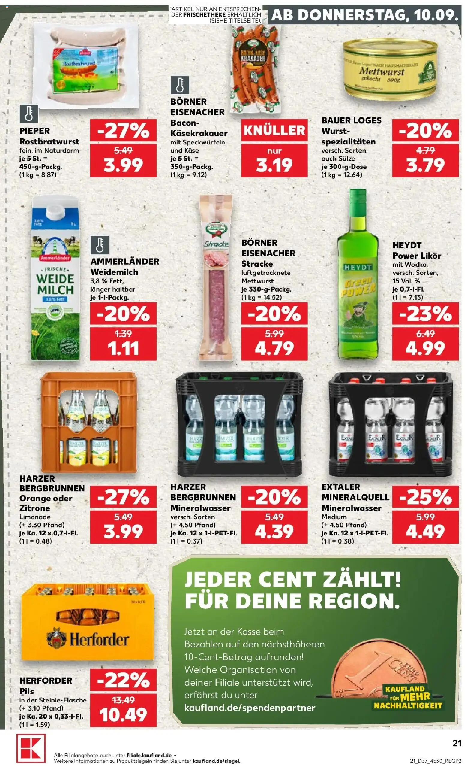 Prospekt Kaufland ab 07.09.2026 » Angebote Online zum Blättern | Seite: 30 | Produkte: Milch, Likör, Pils, Mineralwasser