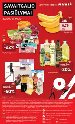 Rimi leidinys galioja nuo 2026.09.15 | Puslapis: 34 | Prekių: Užtepėlė, Jogurtas, Kojinės, Pieno produktai
