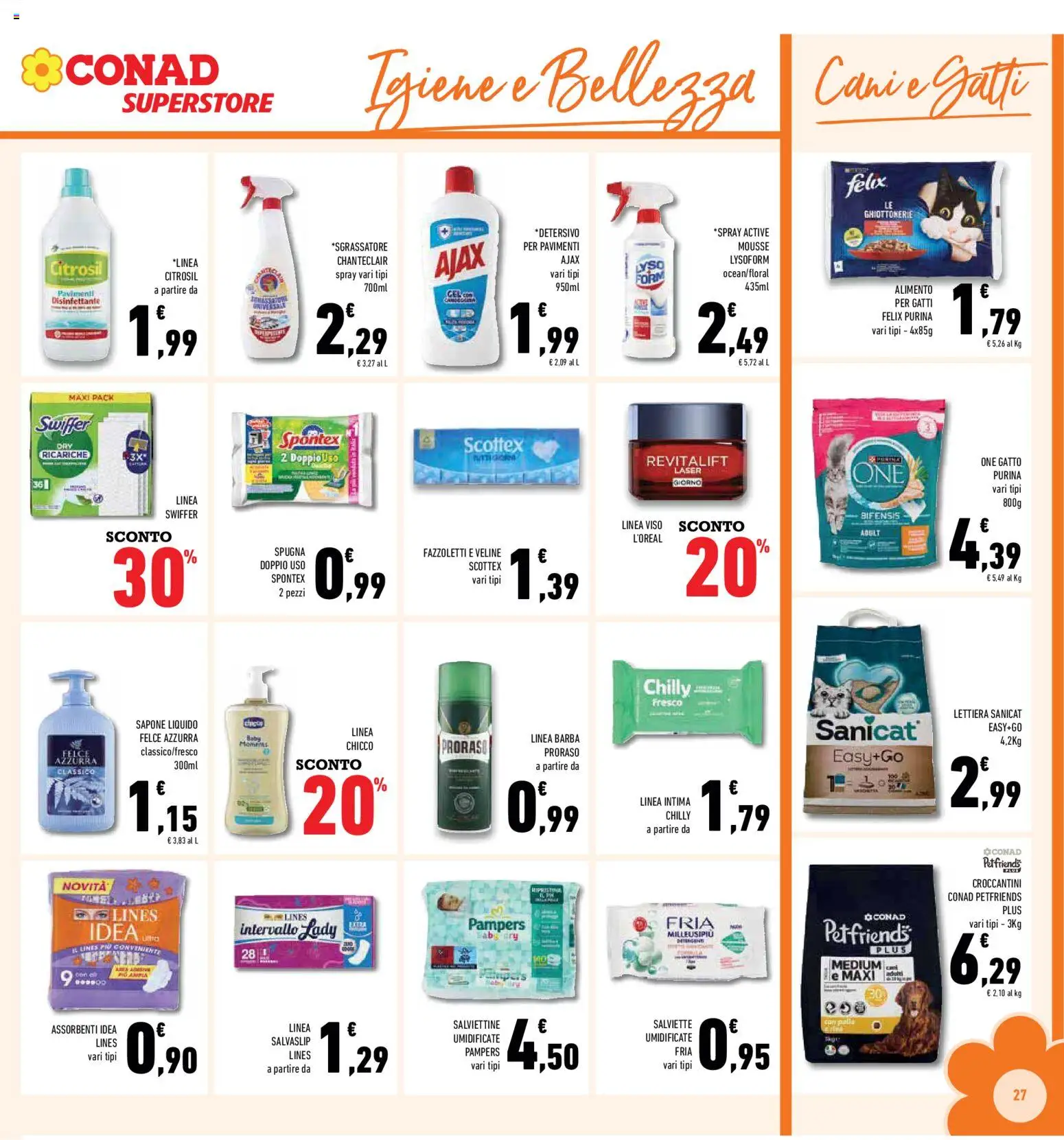 Volantino Conad del 04.06.2026 | Pagina: 27 | Prodotti: Spugna, Sapone, Fazzoletti, Sgrassatore