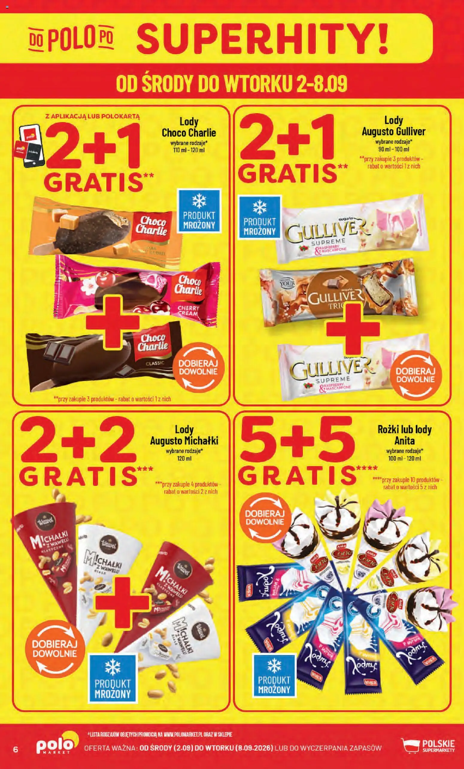 POLOmarket gazetka od 02.09.2026 | Strona: 6 | Produkty: Lody rożki, Lody
