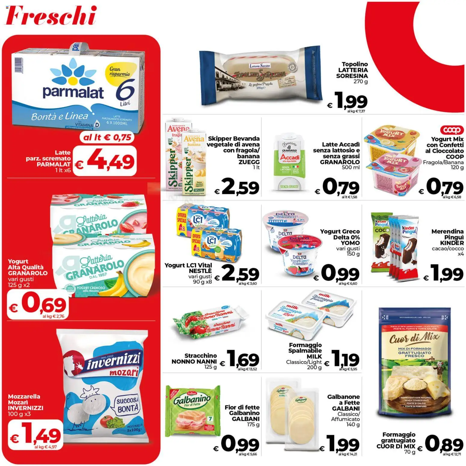 Volantino COOP del 07.04.2026 | Pagina: 8 | Prodotti: Yogurt, Mozzarella, Latte, Tonno