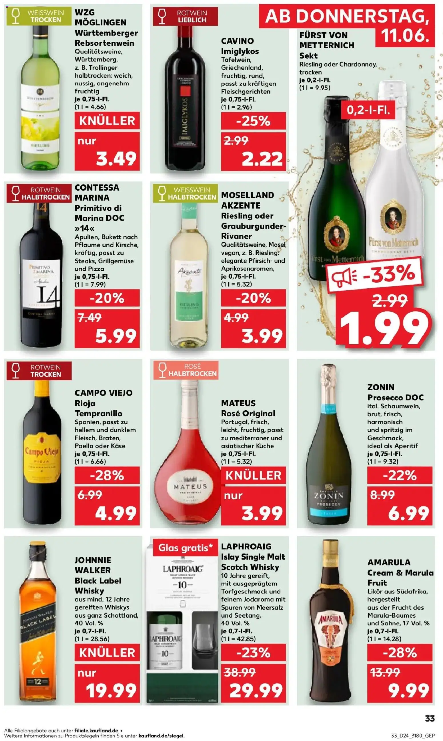 Kaufland Prospekt Dallgow-Döberitz – gültig ab 08.06.2026 | Seite: 42 | Produkte: Weißwein, Sekt, Weißwein halbtrocken, Prosecco