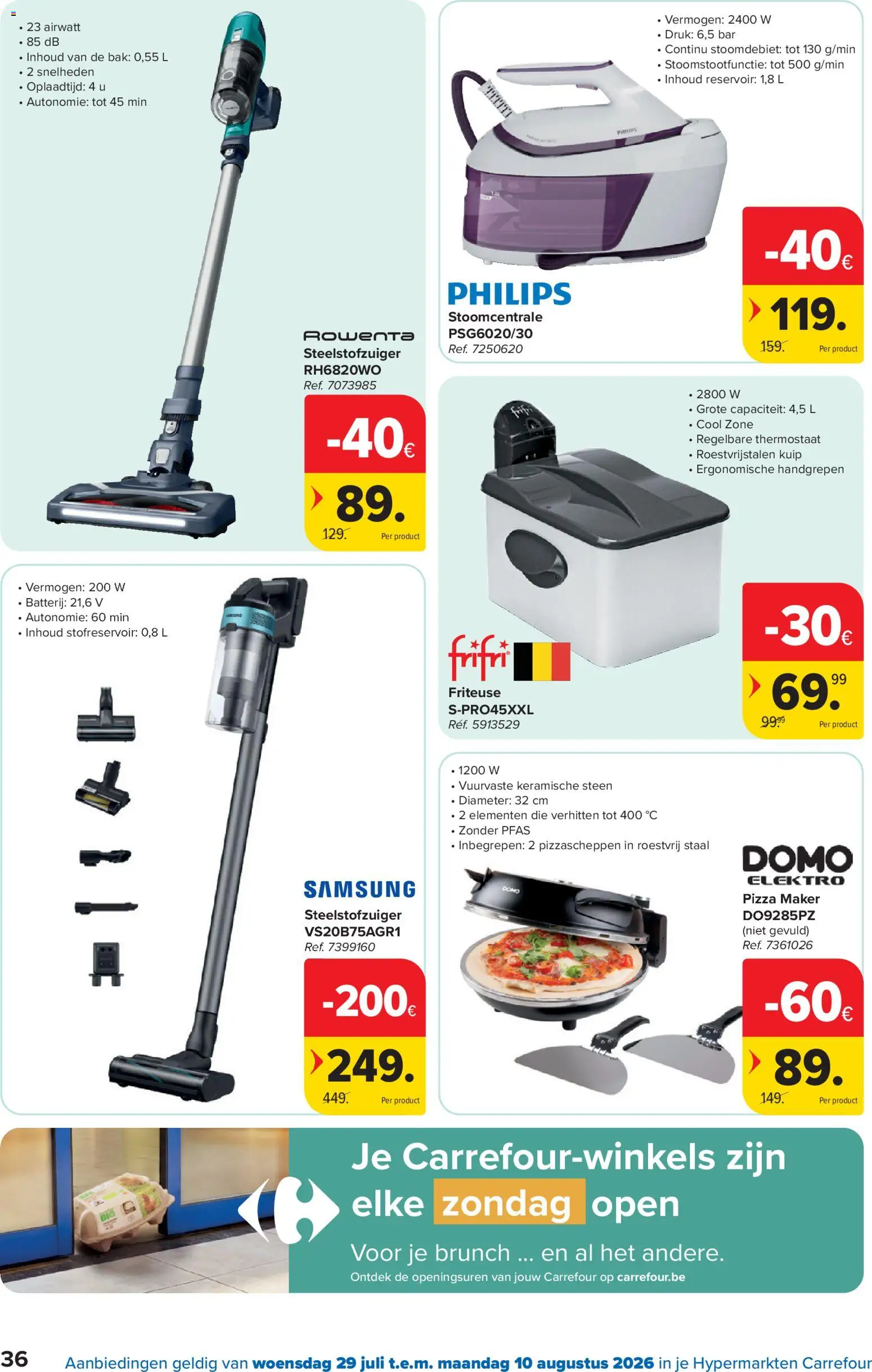 {H1} | Pagina: 36 | Producten: Pizza, Steelstofzuiger, Friteuse, Batterij