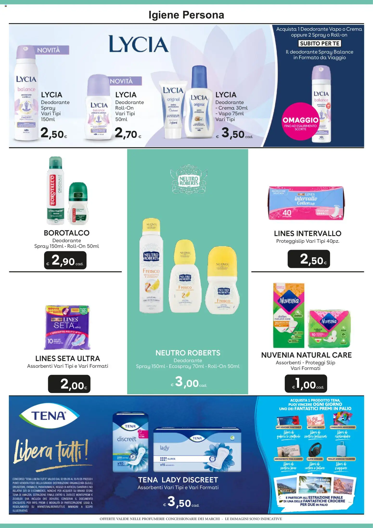 Volantino Idea bellezza del 02/10/2026 | Pagina: 11 | Prodotti: Deodorante, Proteggi slip, Slip, Assorbenti