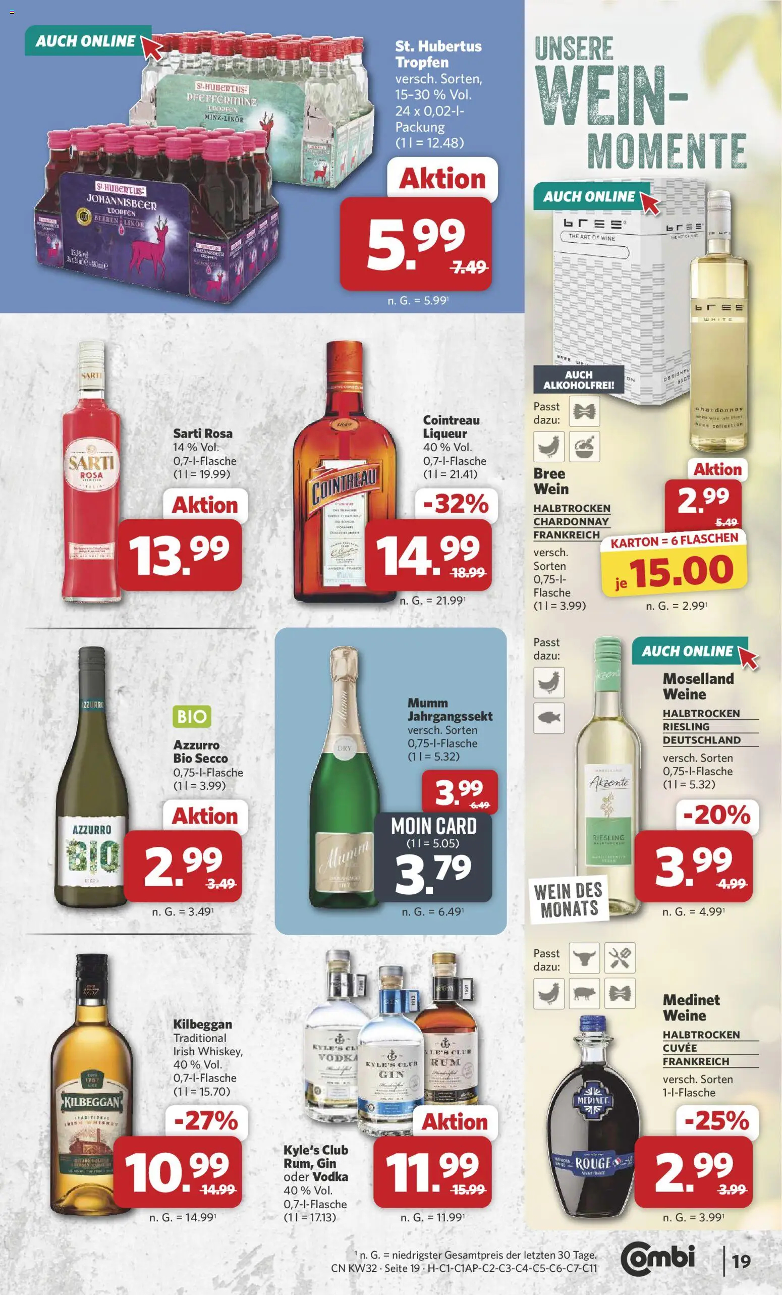 Combi Prospekt – gültig ab 03.08.2026 | Seite: 21 | Produkte: Bree, Wein, Vodka, Gin