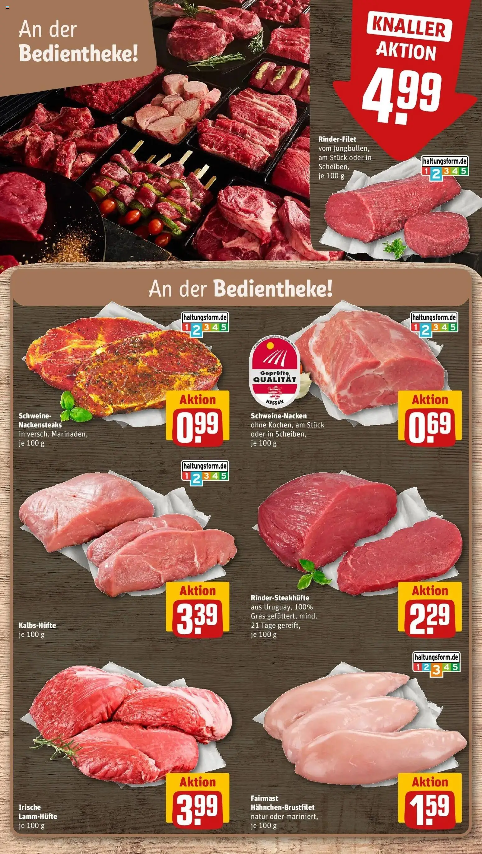 Rewe Prospekt Frankfurt / Bergen-Enkheim – gültig ab 05.07.2026 | Seite: 8 | Produkte: Nackensteaks, Rinderfilet, Schweinenacken