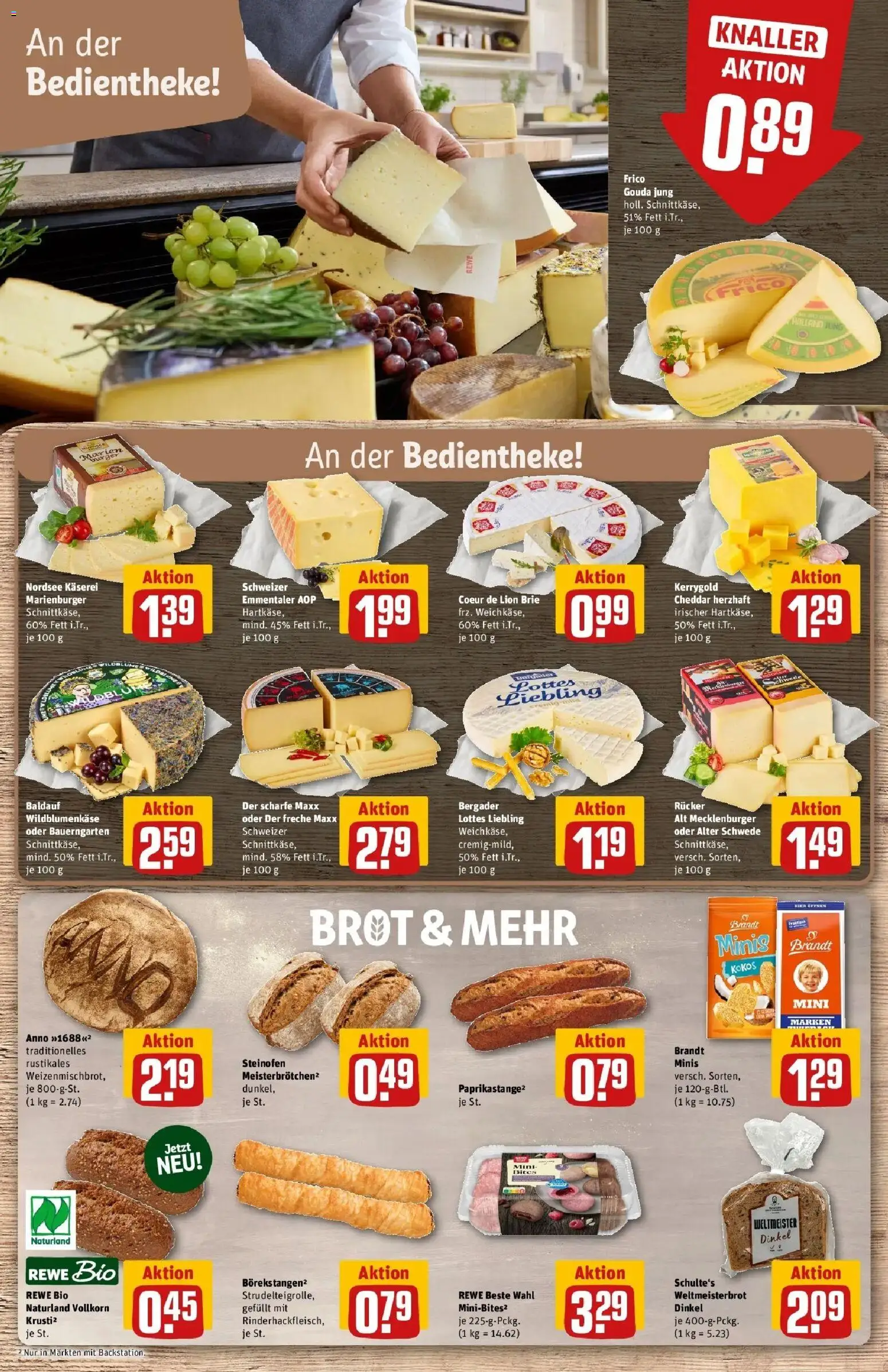REWE Prospekt ab 10.08.2026 zum Blättern » Angebote | Seite: 9 | Produkte: Gouda, Burger, Brot