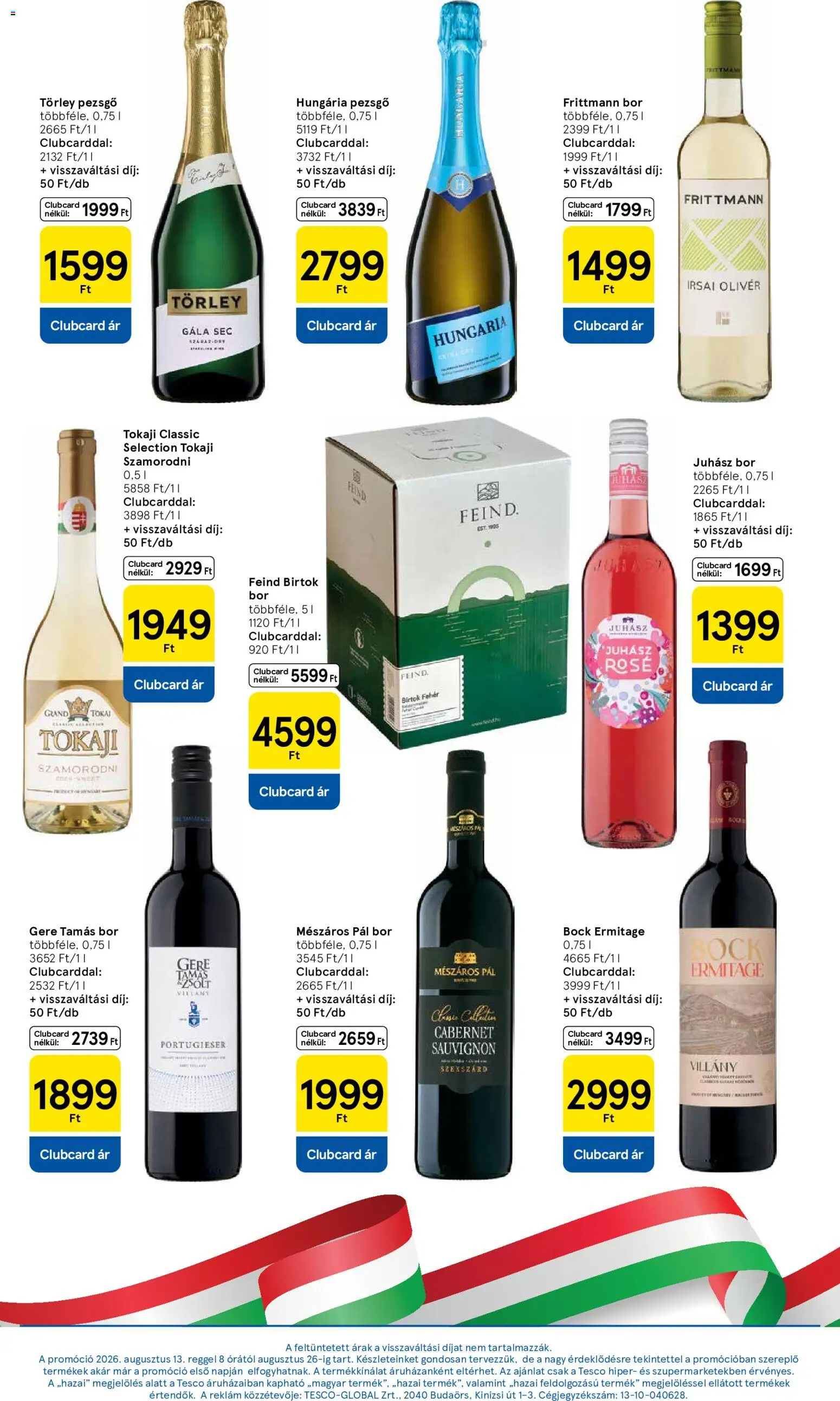 Tesco akciós ujság - amely érvényes a következő dátumtól: 2026.08.18. | Oldal: 11 | Termékek: Törley pezsgő, Pezsgő, Tokaji, Rosé