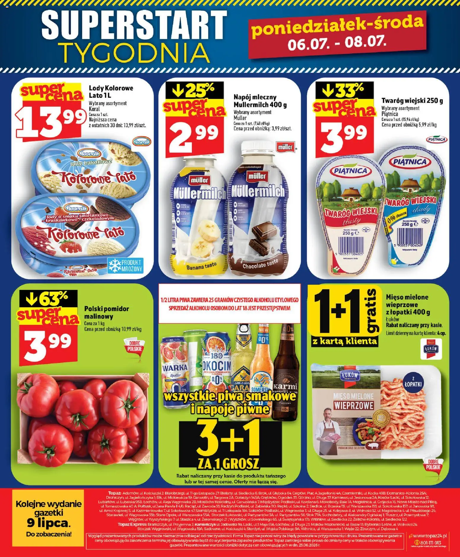 Topaz gazetka od 02.07.2026 | Strona: 50 | Produkty: Karta, Mięso, Mięso mielone, Twaróg